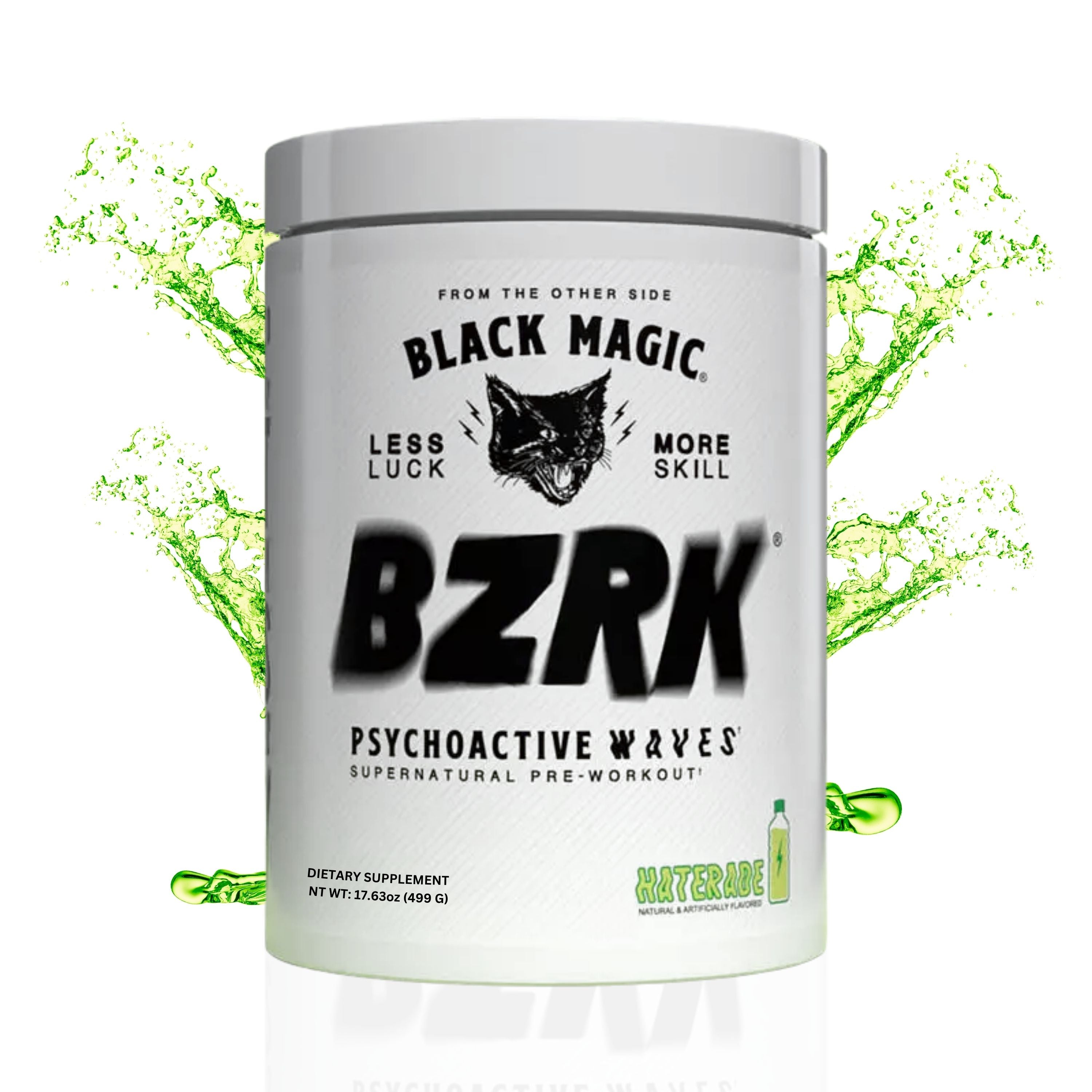 Black Magic Supply BZRK Psychoactive Waves Supernatural Pre-Workout Powder - Haterade - 17.63oz (499g) - Pack of 1