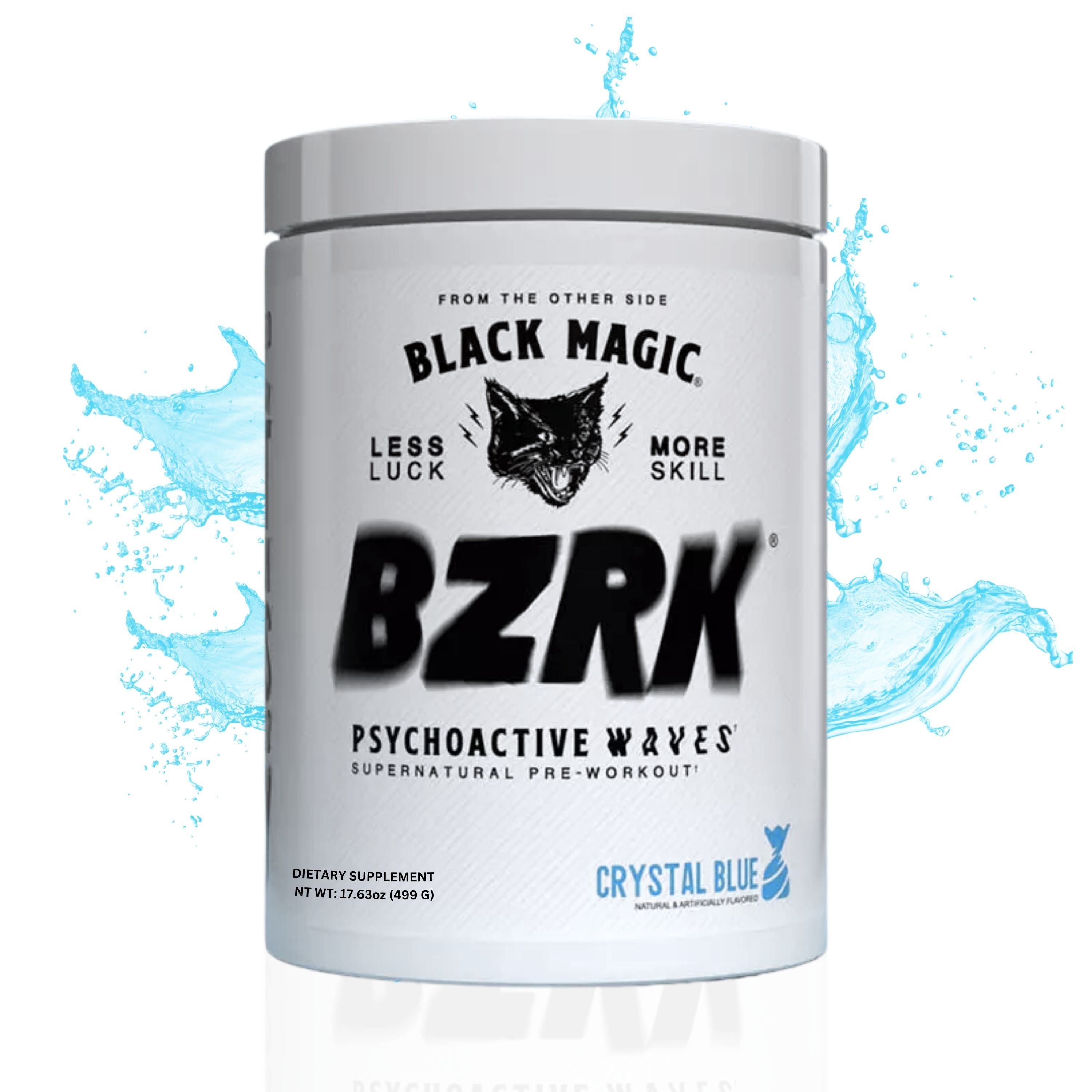 Black Magic Supply BZRK Psychoactive Waves Supernatural Pre-Workout Powder - Crystal Blue - 17.63oz (499g) - Pack of 1