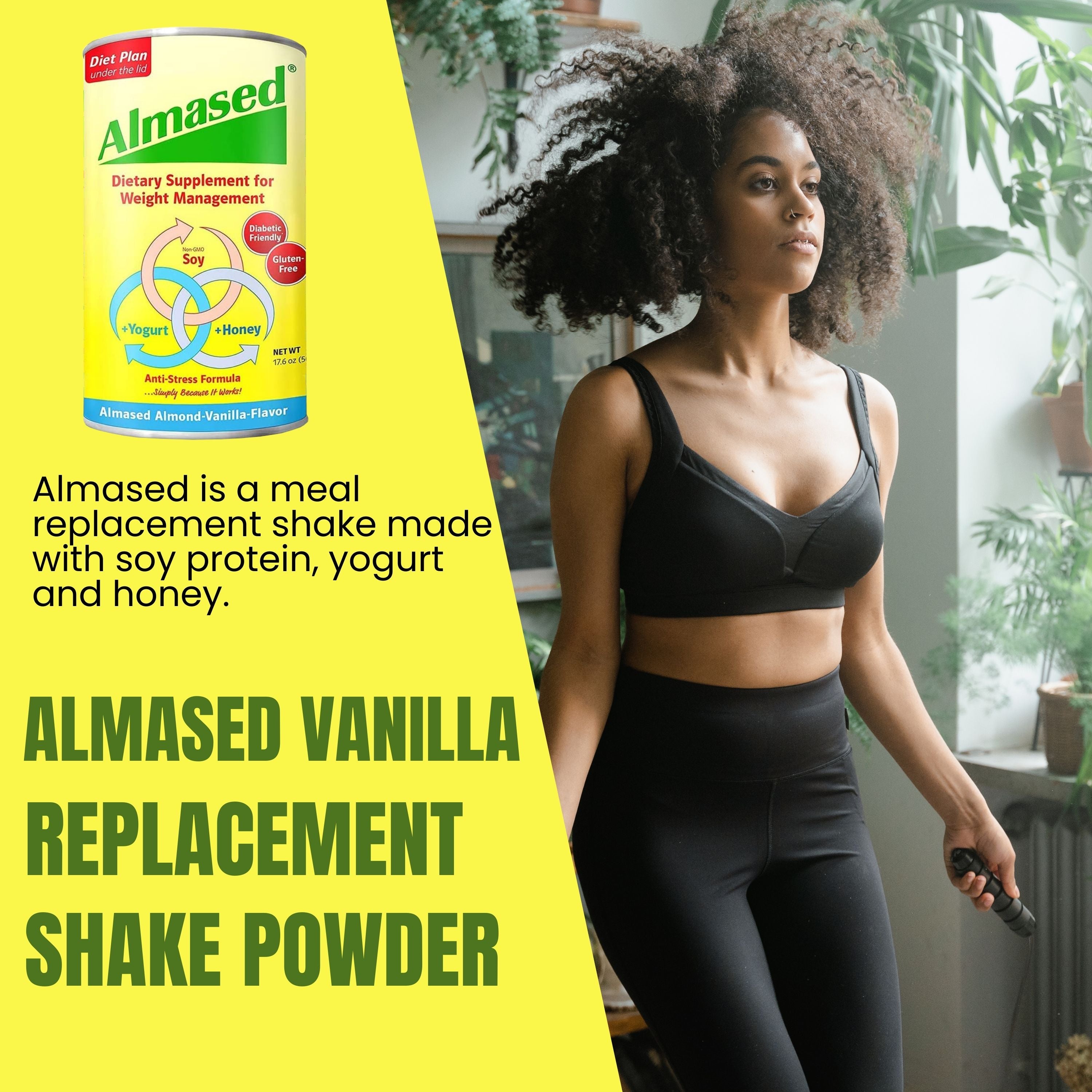 Almased Vanilla Shakes – Gluten-Free, Non-GMO Powder – Boost High Protein, Vanilla Flavor, 17.6 oz (1 Pack) with Bonus worldwidenutrition Multi Purpose Key Chain