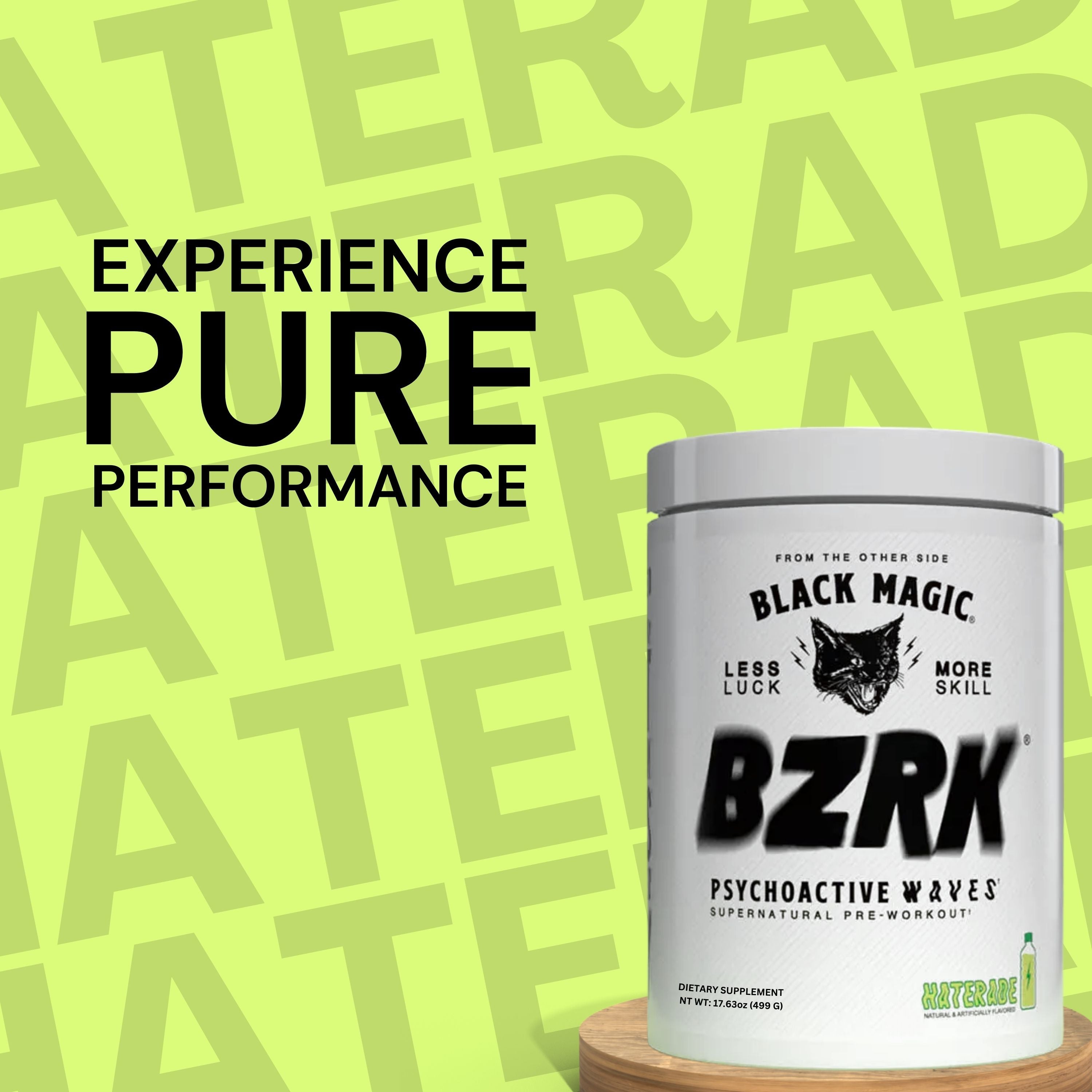 Black Magic Supply BZRK Psychoactive Waves Supernatural Pre-Workout Powder - Haterade - 17.63oz (499g) - Pack of 1