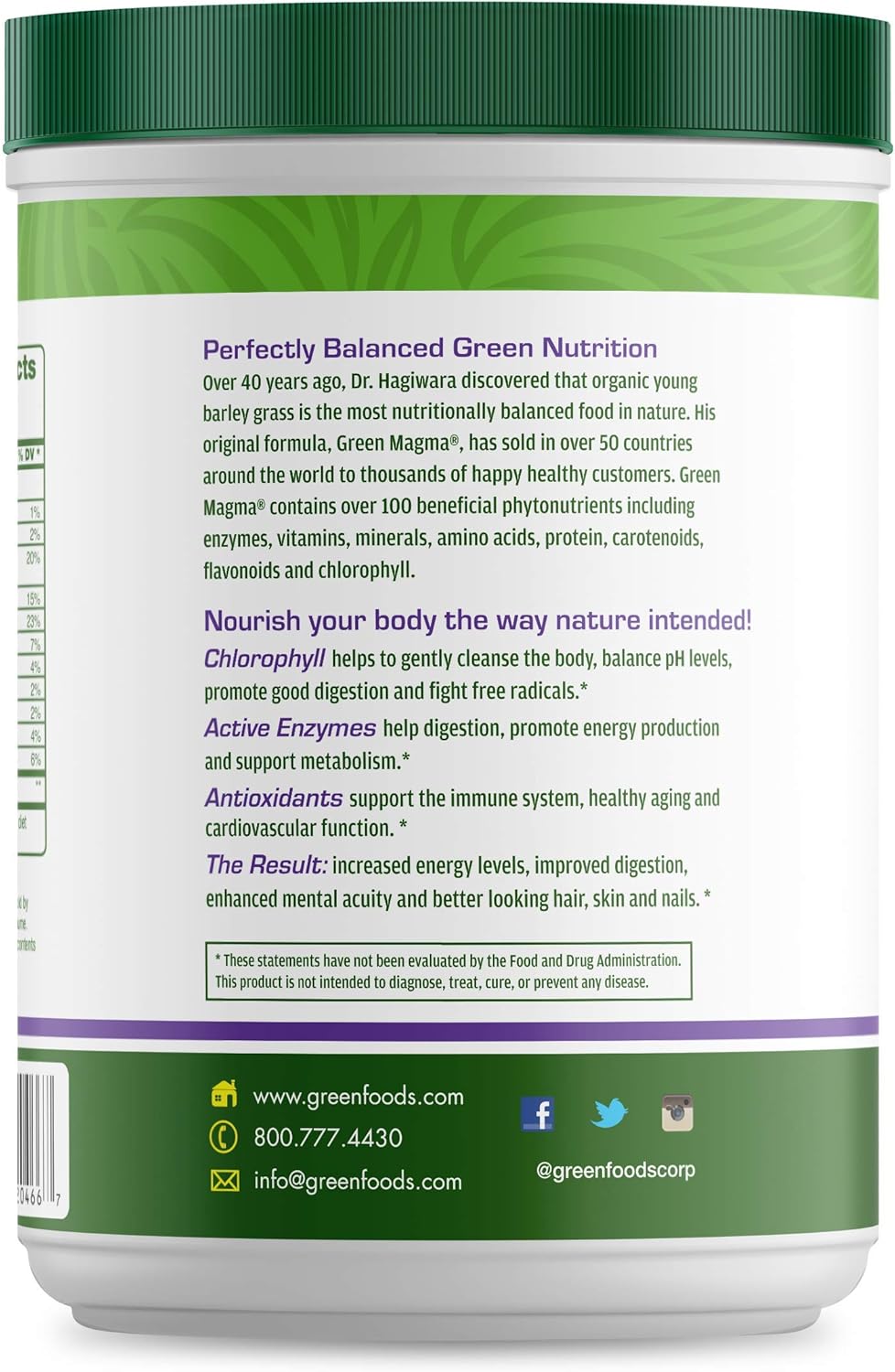 Worldwide Nutrition Green Foods, Green Magma Organic, Digestive Enzymes, Fiber Supplement & Whole Foods -10.6 Ounce Protein Powder Multi Purpose Key Chain