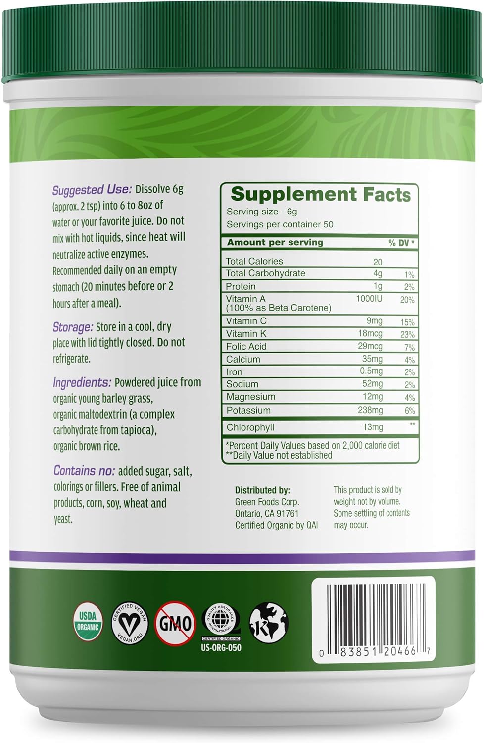 Worldwide Nutrition Green Foods, Green Magma Organic, Digestive Enzymes, Fiber Supplement & Whole Foods -10.6 Ounce Protein Powder Multi Purpose Key Chain