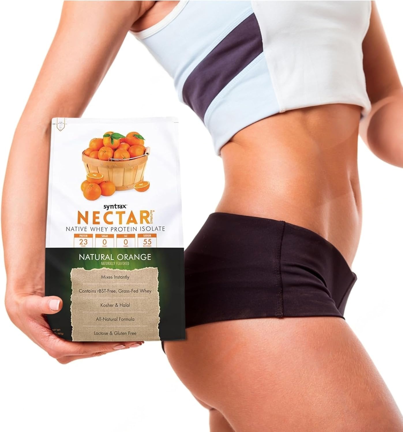 Syntrax Nectar Native Whey Protein Isolate (2lb Bag) - Muscle Support - with Multi-Purpose Keychain