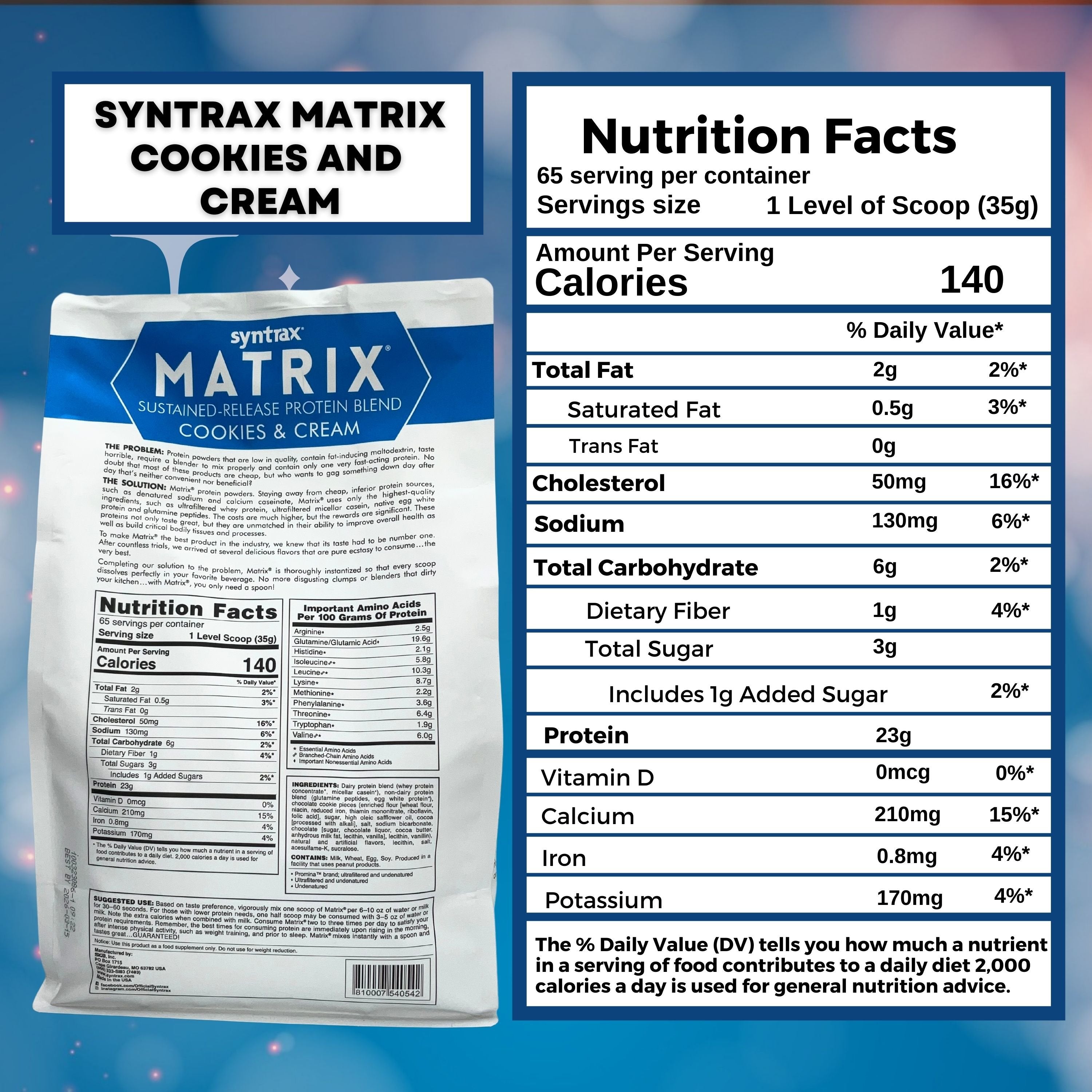 Syntrax Matrix Sustained-Release Protein Powder Blend - Kosher & Halal - Muscle Support - 5 lb - Pack of 1