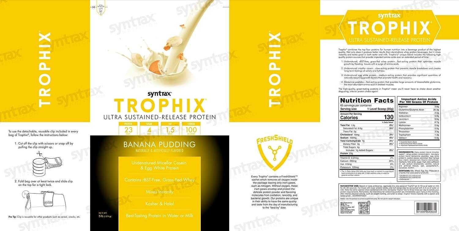 Syntrax Trophix Ultra Sustained-Release Protein Powder - Kosher & Halal - Muscle Support - 5lb