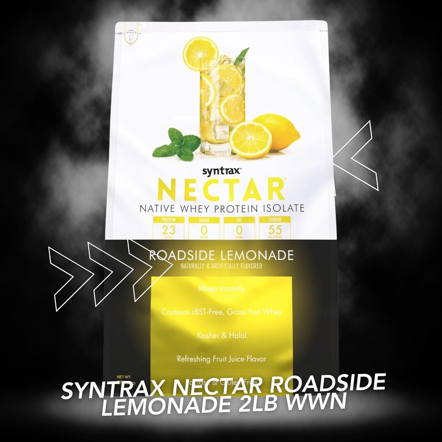 Roadside Lemonade Syntrax Nectar Native Whey Protein Isolate (2lb Bag) Natural Vanilla - Muscle Support - with Multi-Purpose Keychain