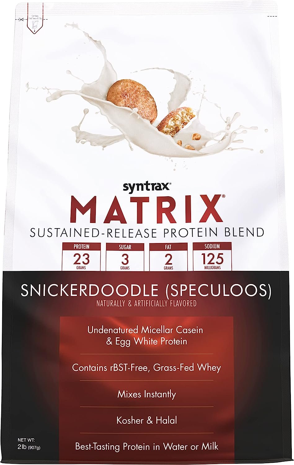 Syntrax Matrix - Sustained-Release Protein Blend Powder - Snickerdoodle (Speculoos) - Muscle Support - 2lb (Packaging may vary)