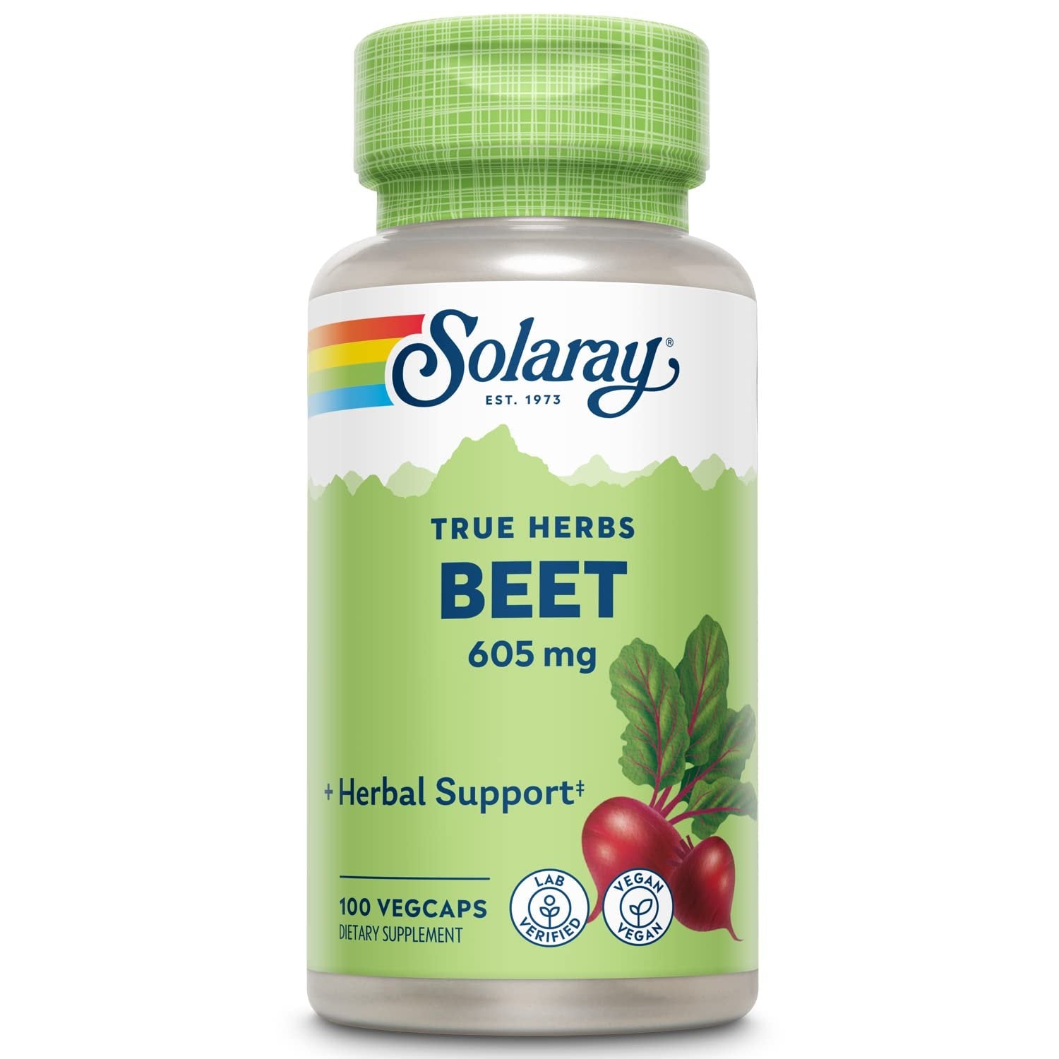 Solaray Beet Root 605mg | May Support Cardiovascular Health & Athletic Performance, Kidney, Liver & Blood Health | Non-GMO | Vegan | 100 VegCaps