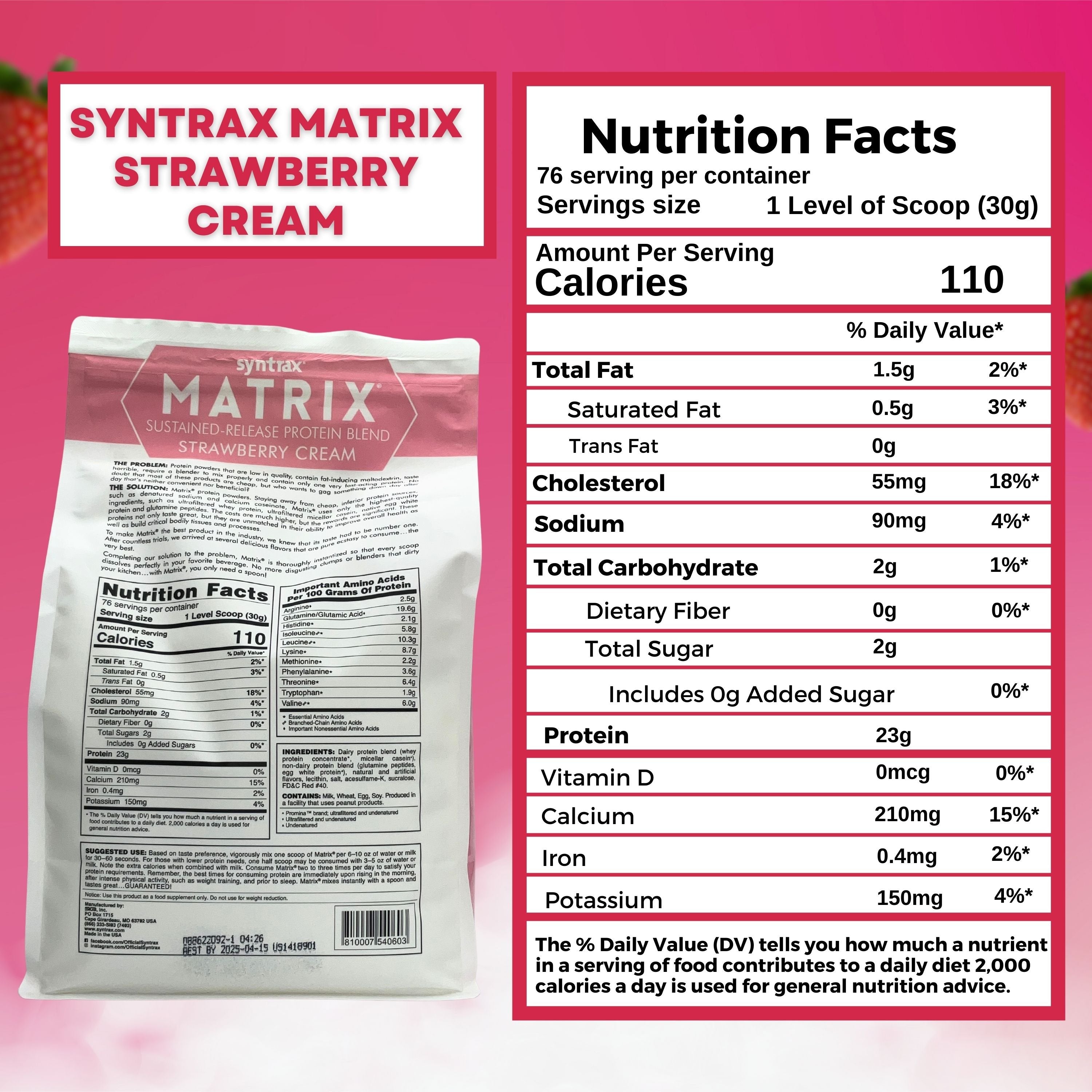 Syntrax Matrix Sustained-Release Protein Powder Blend - Kosher & Halal - Muscle Support - 5 lb - Pack of 1