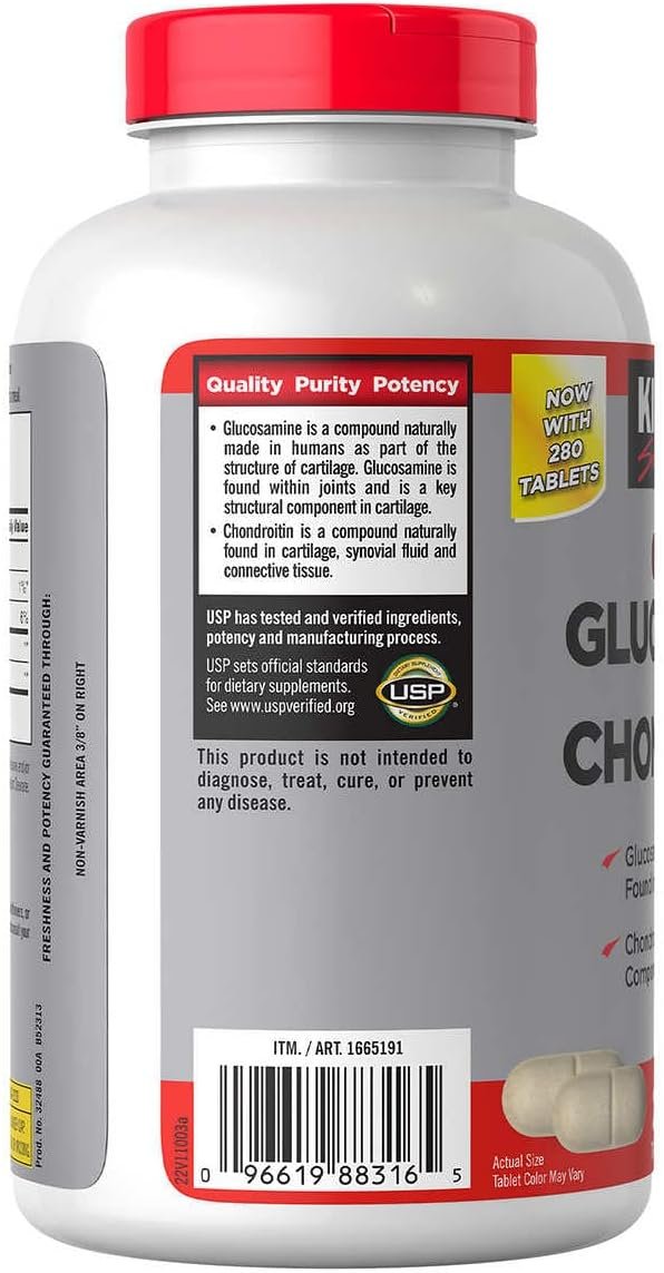 Kirkland Signature Advance Glucosamine 1500mg and Chondroitin 1200mg - Comprehensive Joint Support Formula - 280 Tablets