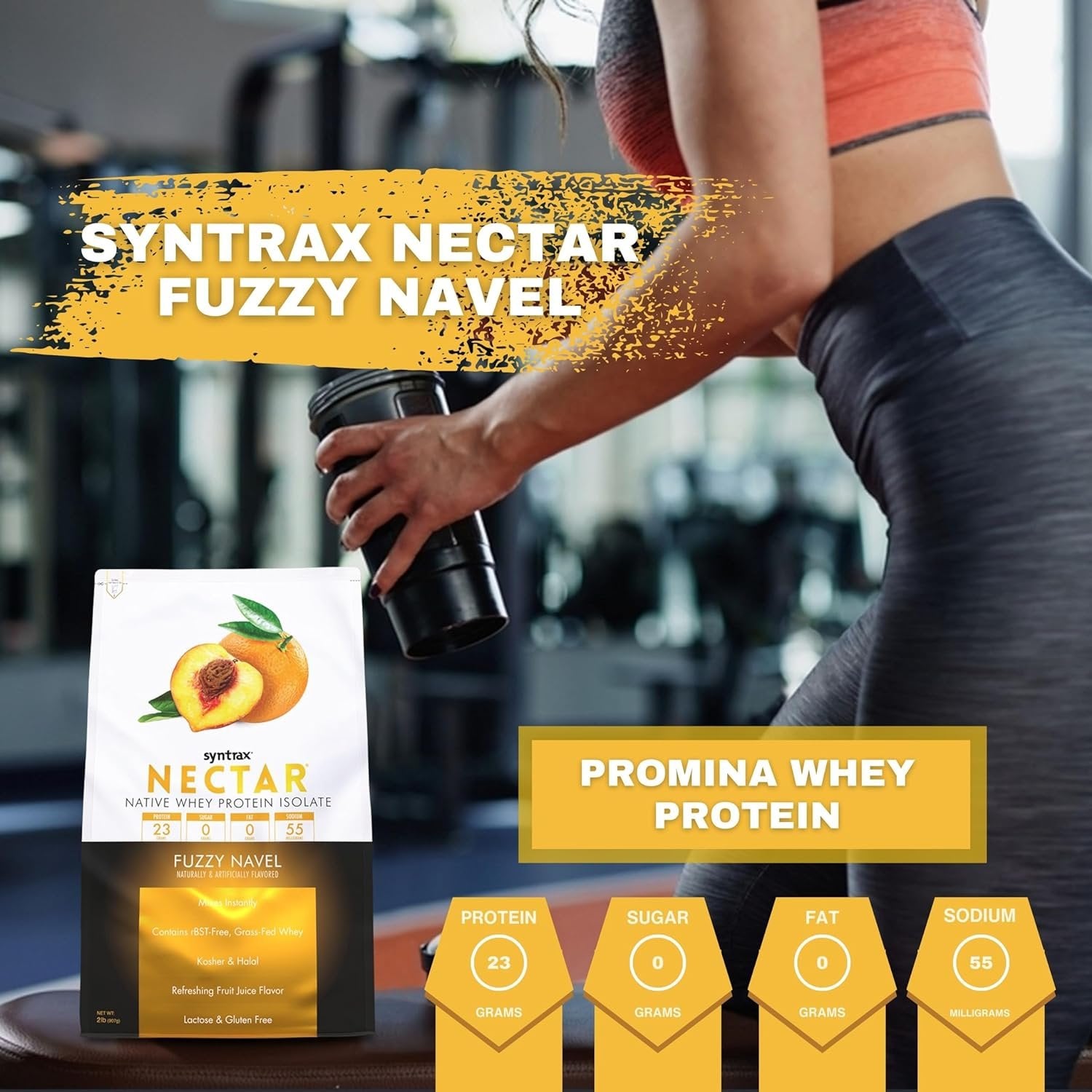 Syntrax Nectar Native Whey Protein Isolate (2lb Bag) - Muscle Support - with Multi-Purpose Keychain