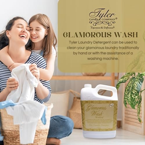 Tyler Candle Company Glamorous Wash Wishlist Scent Fine Laundry Liquid Detergent - Hand and Machine Washable - 3.78L (1Gallon) - Pack of 1 with Multi-Purpose Keychain