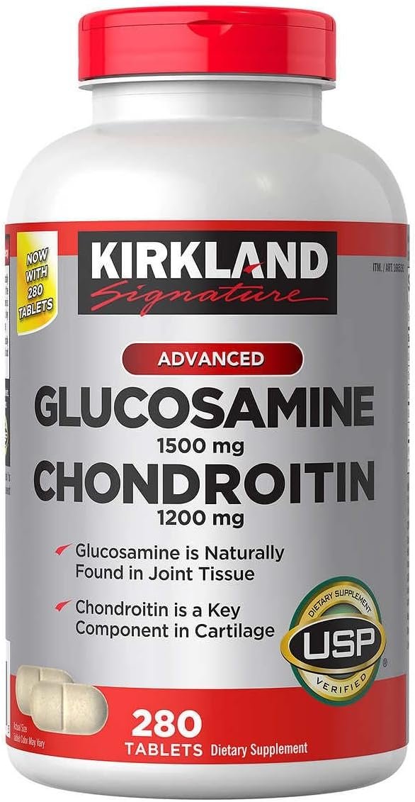 Kirkland Signature Advance Glucosamine 1500mg and Chondroitin 1200mg - Comprehensive Joint Support Formula - 280 Tablets