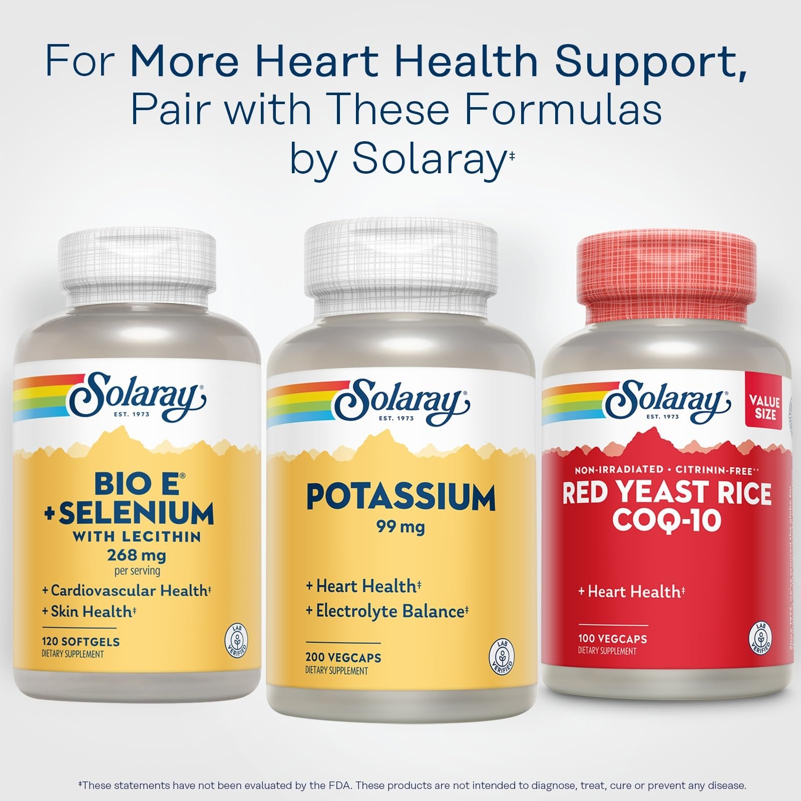 Solaray Potassium 99 mg - Electrolyte Balance Formula - Potassium Supplement for Electrolytes, Vascular and Heart Health Support - 60-Day Money Back Guarantee, Lab Verified, 200 Servings, 200 VegCaps