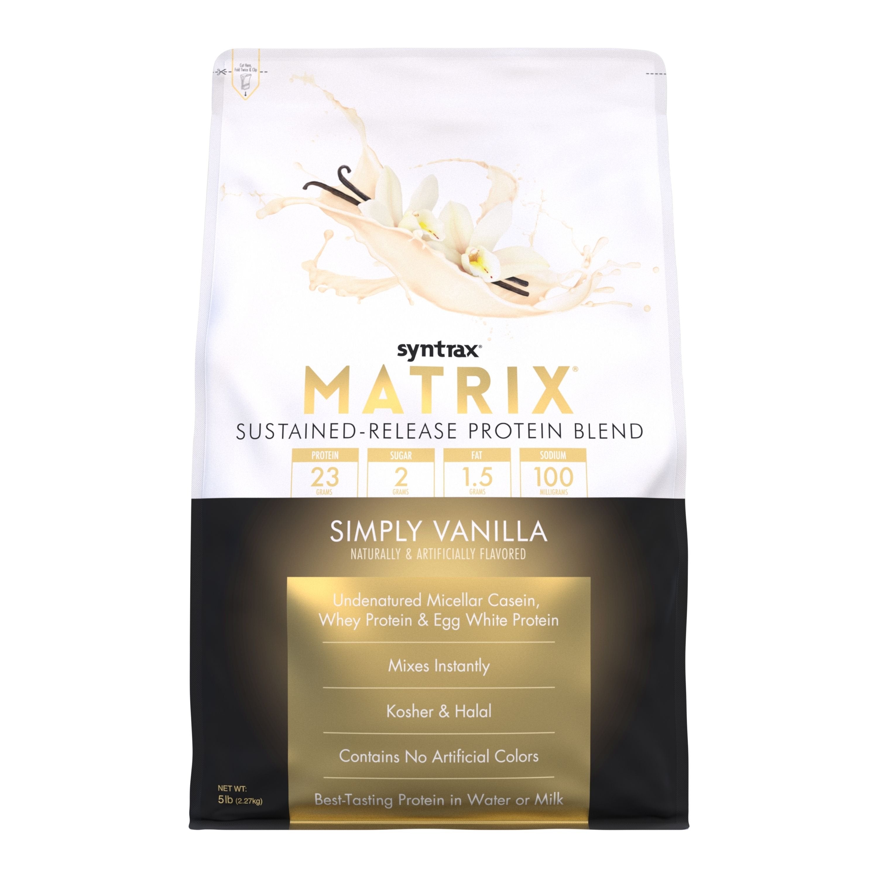 Syntrax Matrix Sustained-Release Protein Powder Blend - Kosher & Halal - Muscle Support - 5 lb - Pack of 1