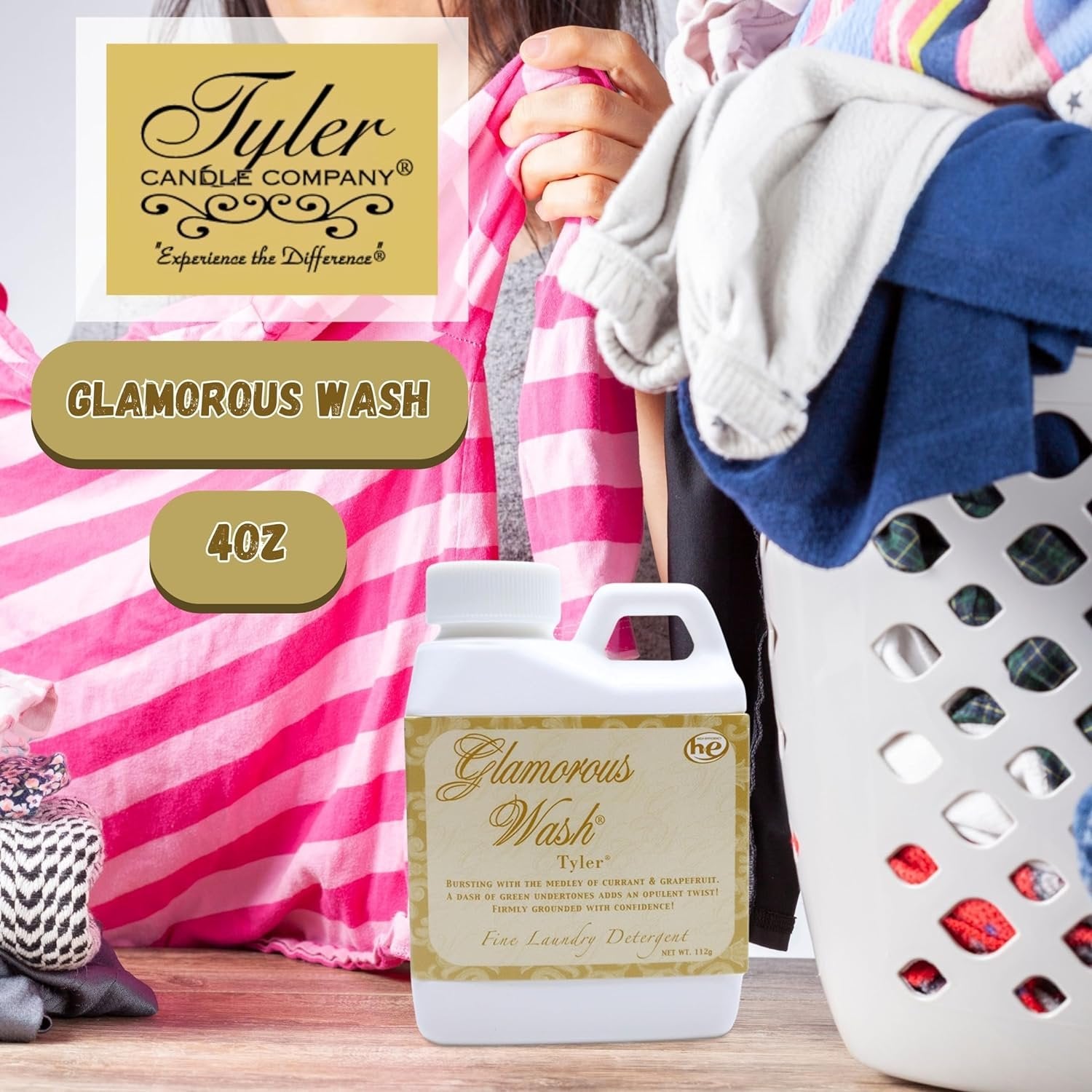 Tyler Candle Company Glamorous Wash Tyler Fine Laundry Liquid Detergent - Hand and Machine Washable - 112g (4oz) - Pack of 1 with Multi-Purpose Keychain