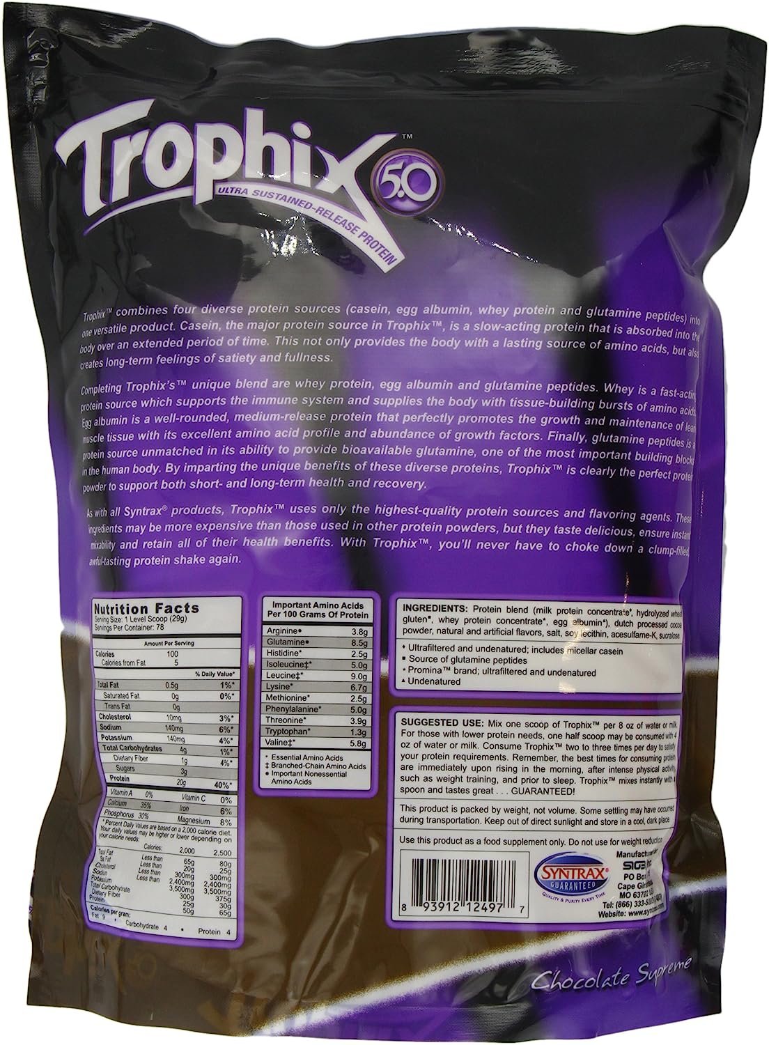 Syntrax Trophix - Ultra Sustained-Release Protein Powder - Kosher & Halal - Muscle Support - 5lb