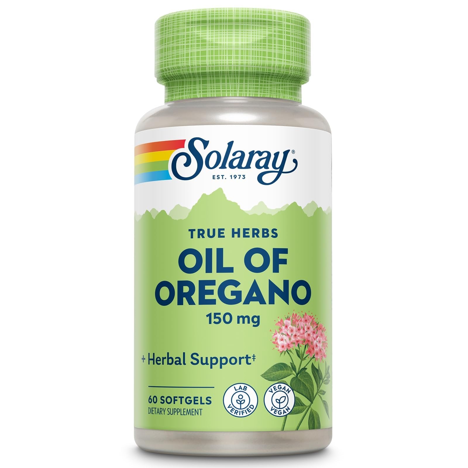 Solaray Oil of Oregano Softgels 150 mg - Oregano Oil Supplement for Powerful Wellness Support - Gentle Digestion - Extra Virgin Olive Oil Base - Vegan, 60-Day Guarantee - 60 Servings, 60 Softgels