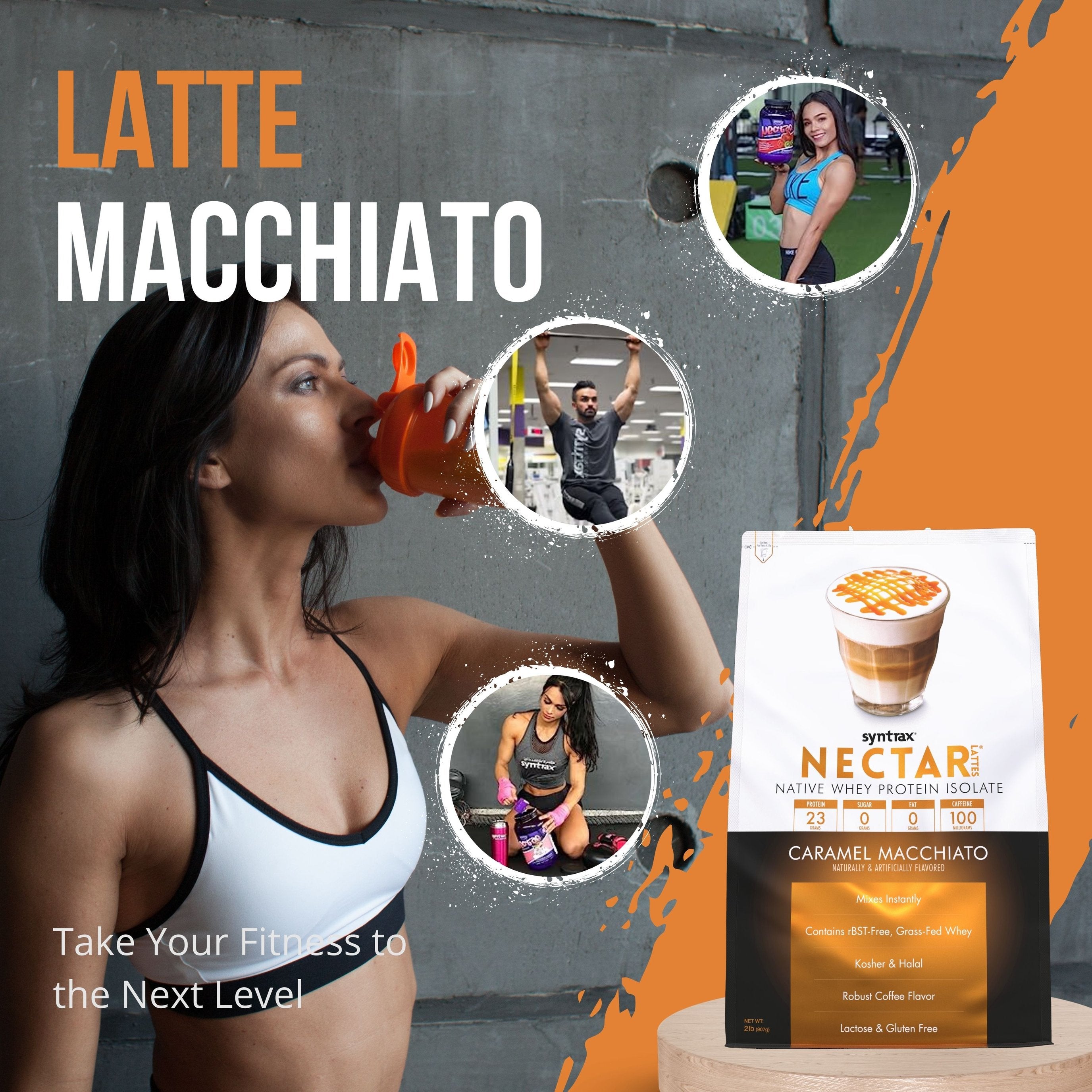 Caramel Macchiato Syntrax Nectar Native Whey Protein Isolate (2lb Bag) Natural Vanilla - Muscle Support - with Multi-Purpose Keychain