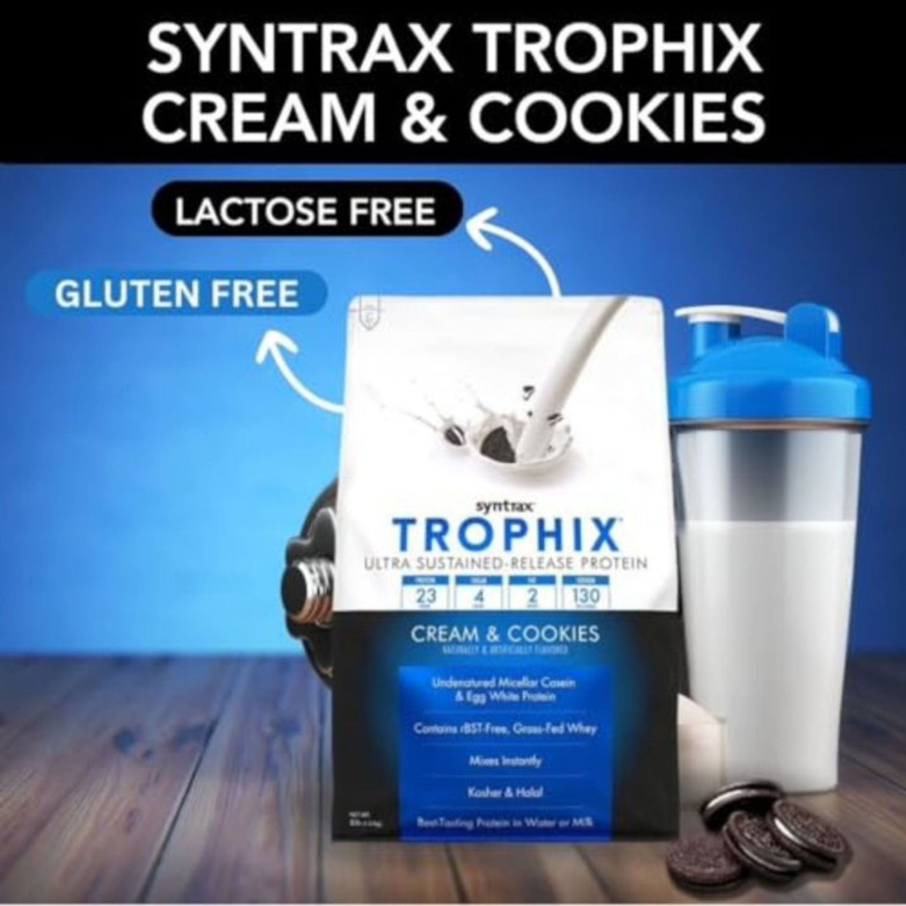 Syntrax Trophix Ultra Sustained-Release Protein Powder - Kosher & Halal - Muscle Support - 5lb