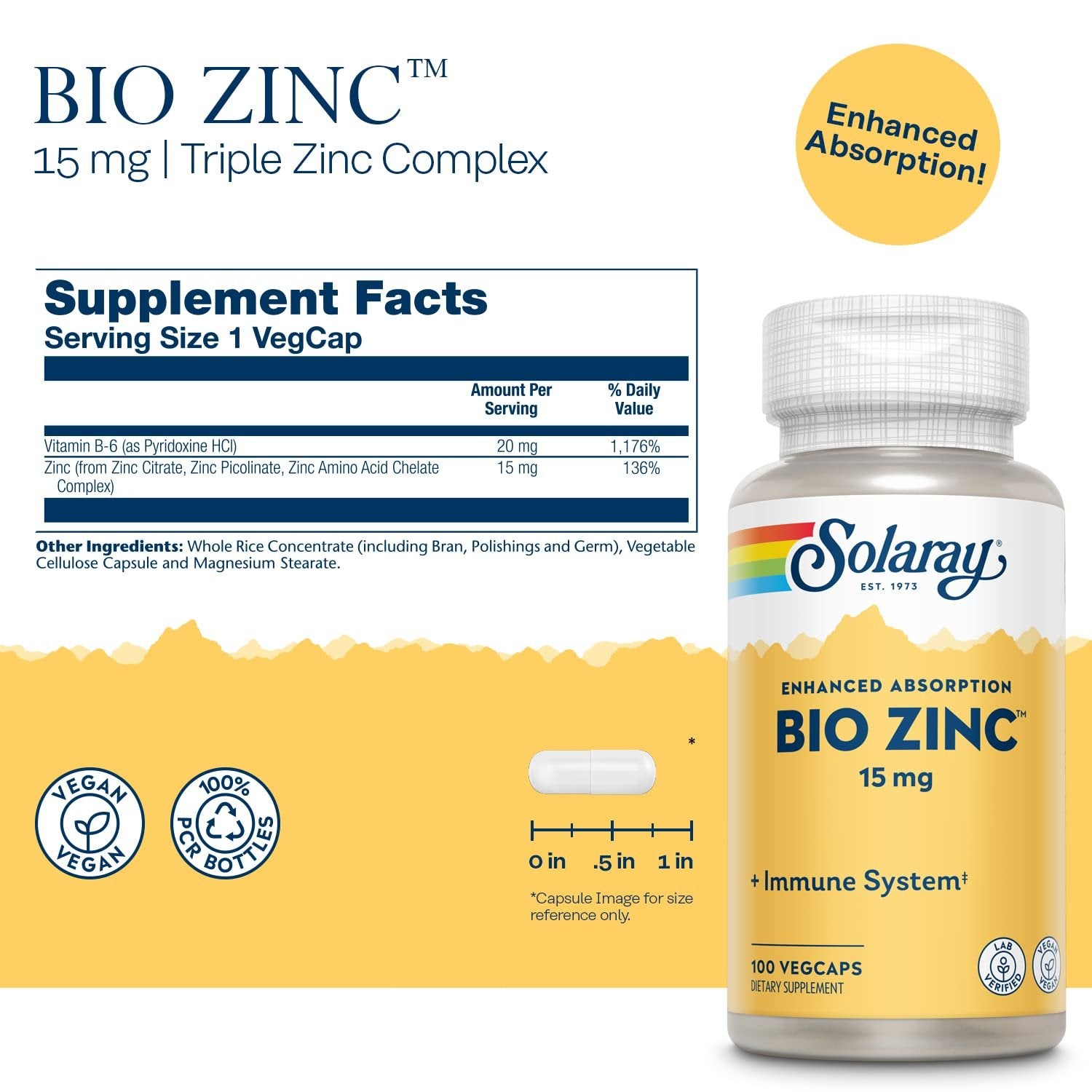 Bio Zinc with Zinc Picolinate & Synergistic Ingredients (100 Capsules)