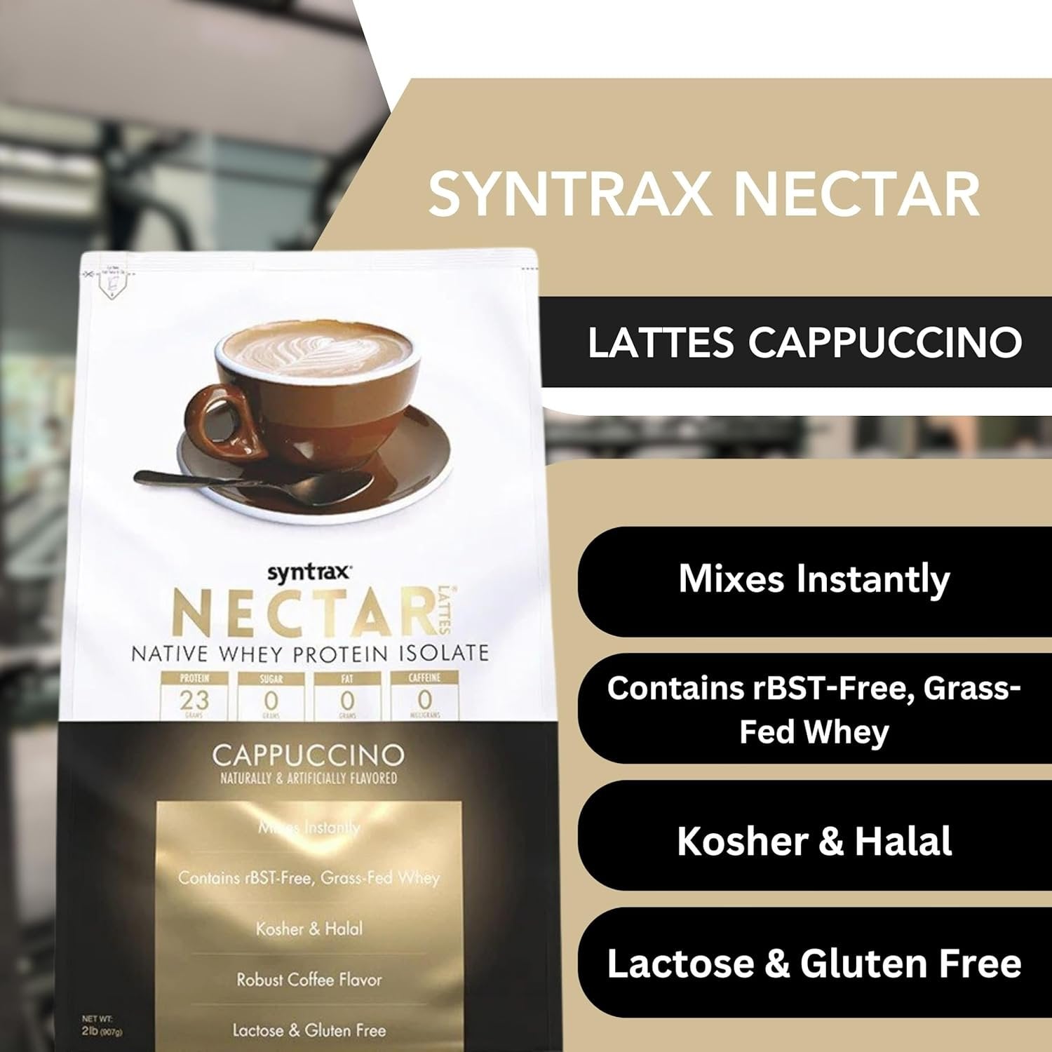 Syntrax Nectar Native Whey Protein Isolate (2lb Bag) - Muscle Support - with Multi-Purpose Keychain