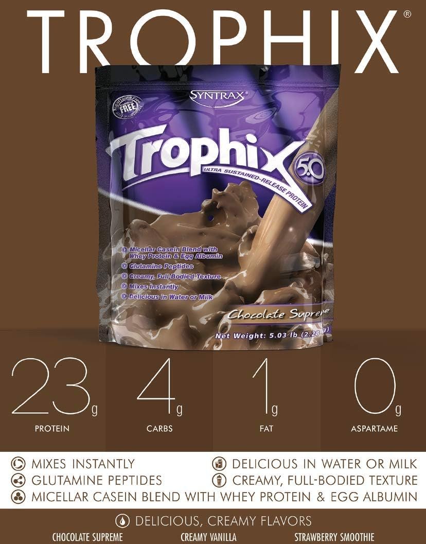 Syntrax Trophix - Ultra Sustained-Release Protein Powder - Kosher & Halal - Muscle Support - 5lb