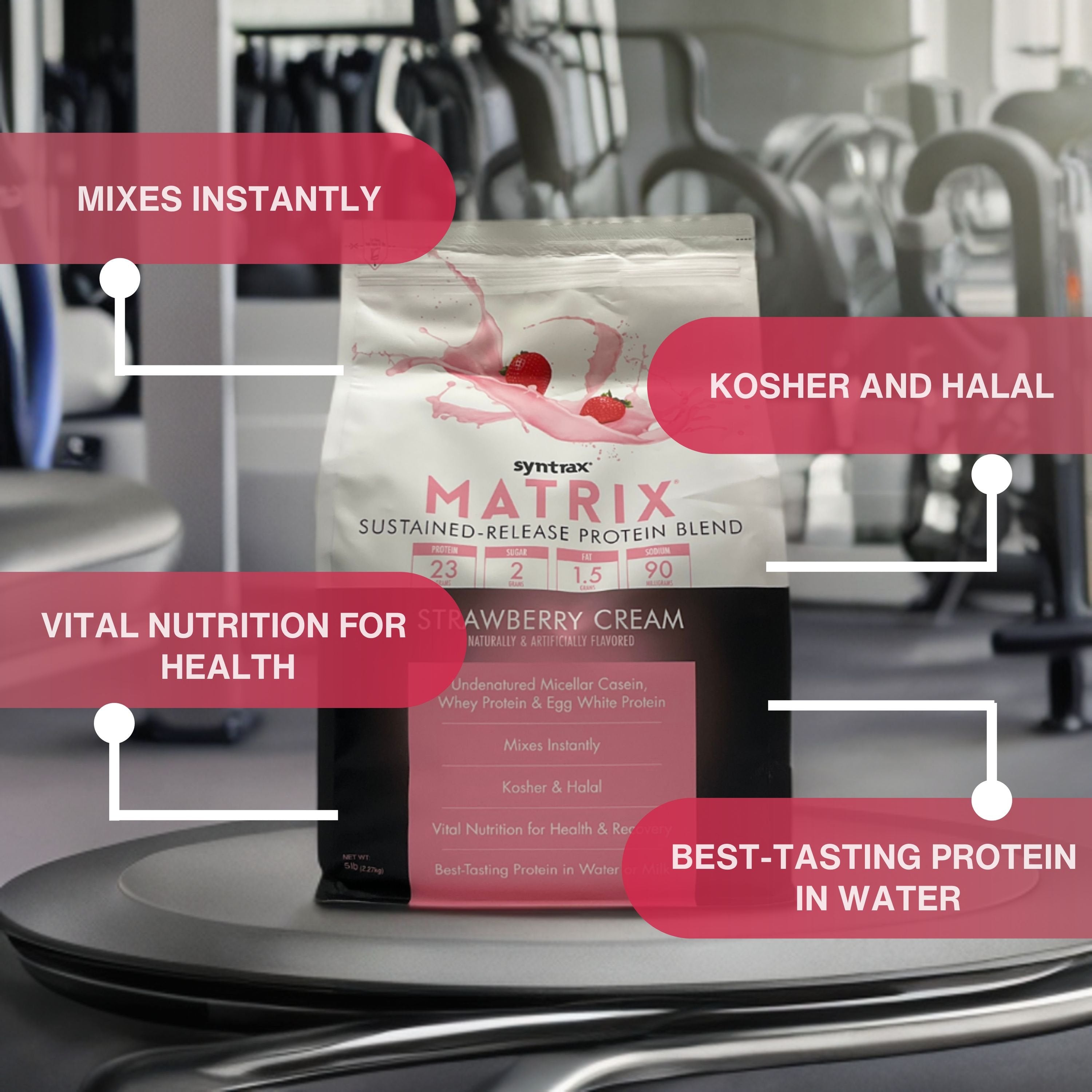 Syntrax Matrix Sustained-Release Protein Powder Blend - Kosher & Halal - Muscle Support - 5 lb - Pack of 1