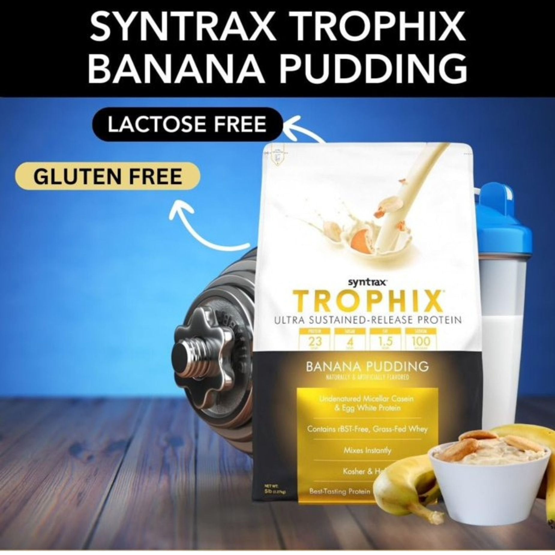 Syntrax Trophix Ultra Sustained-Release Protein Powder - Kosher & Halal - Muscle Support - 5lb