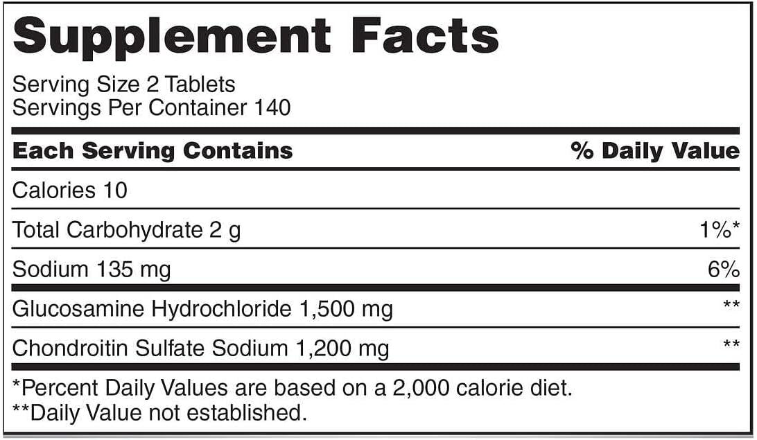 Kirkland Signature Advance Glucosamine 1500mg and Chondroitin 1200mg - Comprehensive Joint Support Formula - 280 Tablets