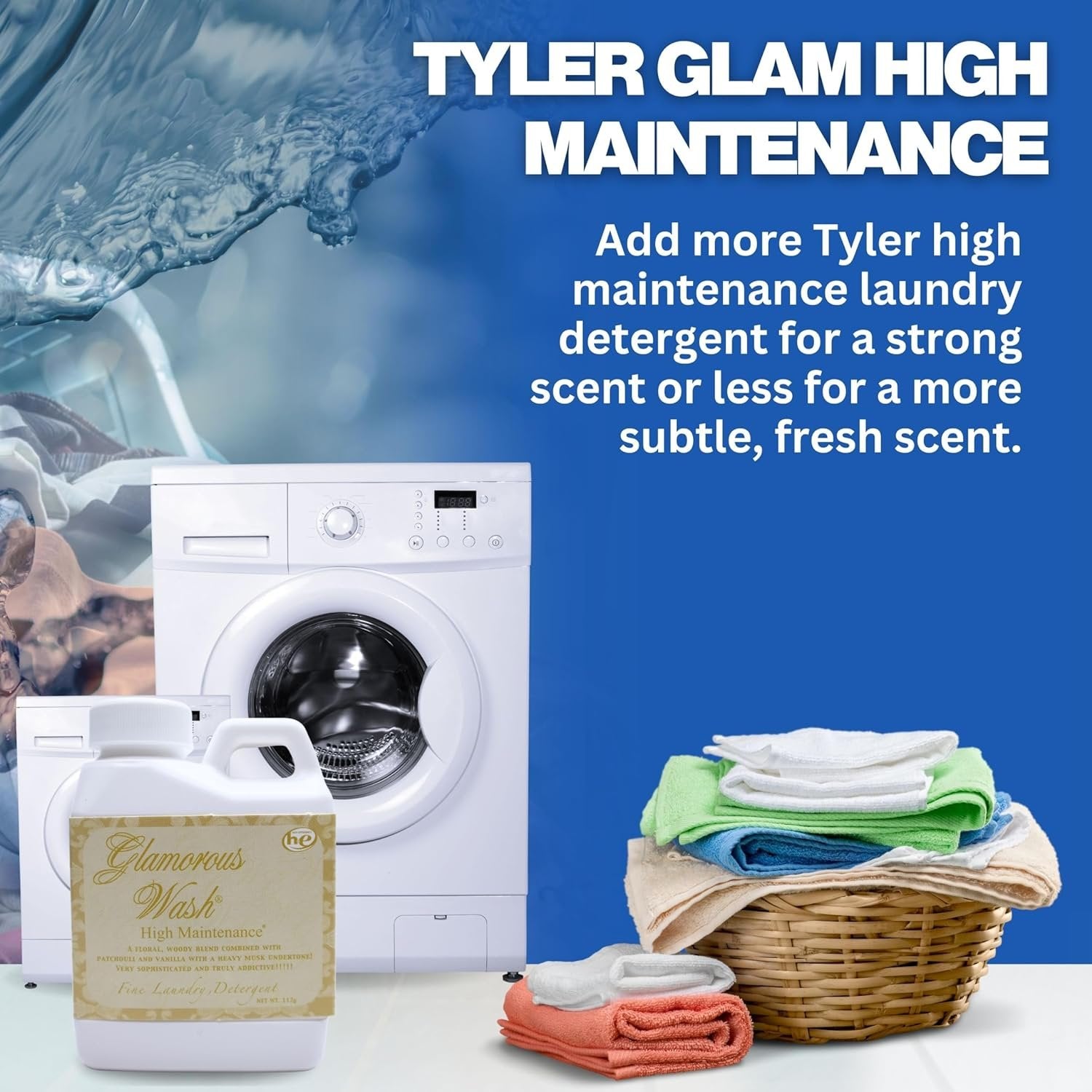 Worldwide Nutrition Bundle, 2 Items: Tyler Glamorous Wash High Maintenance Scent Fine Laundry Liquid Detergent - Hand and Machine Washable - 4 oz (112 grams) Container and Multi-Purpose Key Chain