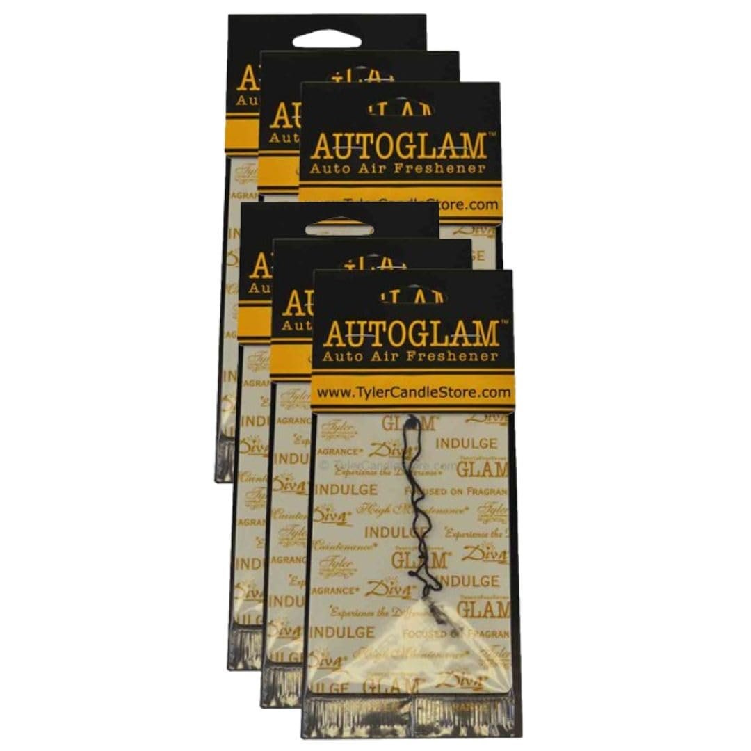 Tyler Candle Company AutoGlam Car Air Fresheners - Regal Scent - Odor Eliminator - 6 Pack with Keychain