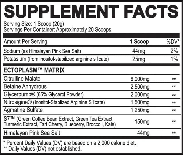 Black Magic Supply Ecto Plasm Non-Stimulant Pump Igniter | Supernatural Pump Formula | Increased Hydration & Vascularity | 20 Scoops | Haterade