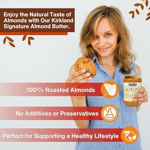 Kirkland Signature Creamy Pure Roasted Almond Butter, 27 oz (765g) - Pack of 1 with Multi-Purpose Keychain