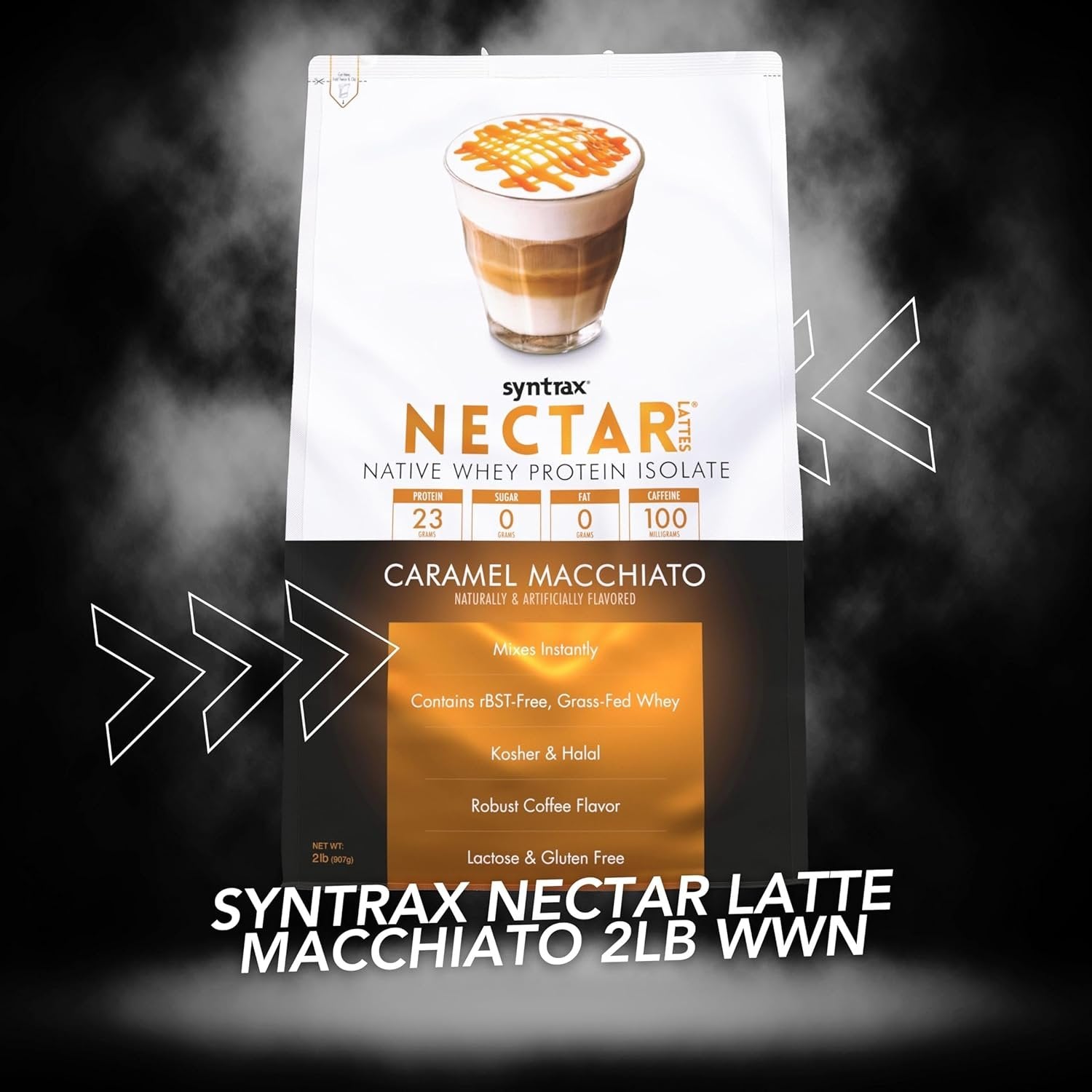 Syntrax Nectar Native Whey Protein Isolate (2lb Bag) - Muscle Support - with Multi-Purpose Keychain