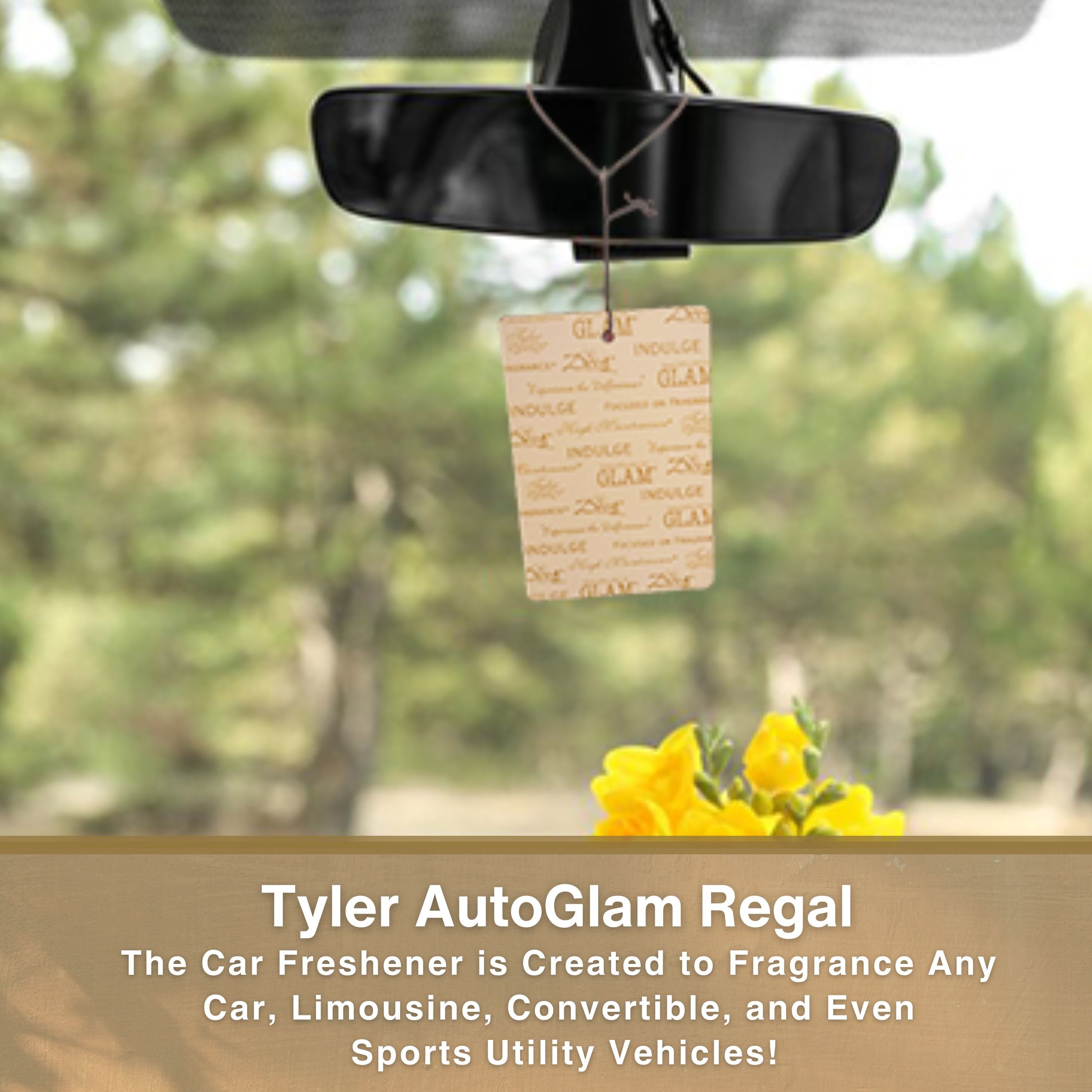 Tyler Candle Company AutoGlam Car Air Fresheners - Regal Scent - Odor Neutralizer - Long Lasting Fragrance - Pack of 3