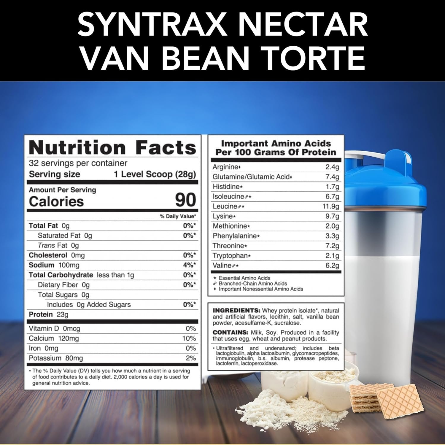 Syntrax Nectar Native Whey Protein Isolate (2lb Bag) - Muscle Support - with Multi-Purpose Keychain