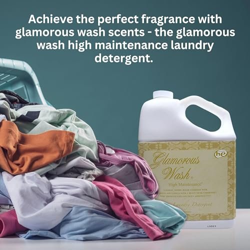 Tyler Candle Company Glamorous Wash High Maintenance Scent Fine Laundry Liquid Detergent - Phosphate-Free - Hand and Machine Washable - 1 Container of 1 Gal (3.78 L) with Multi-Purpose Keychain