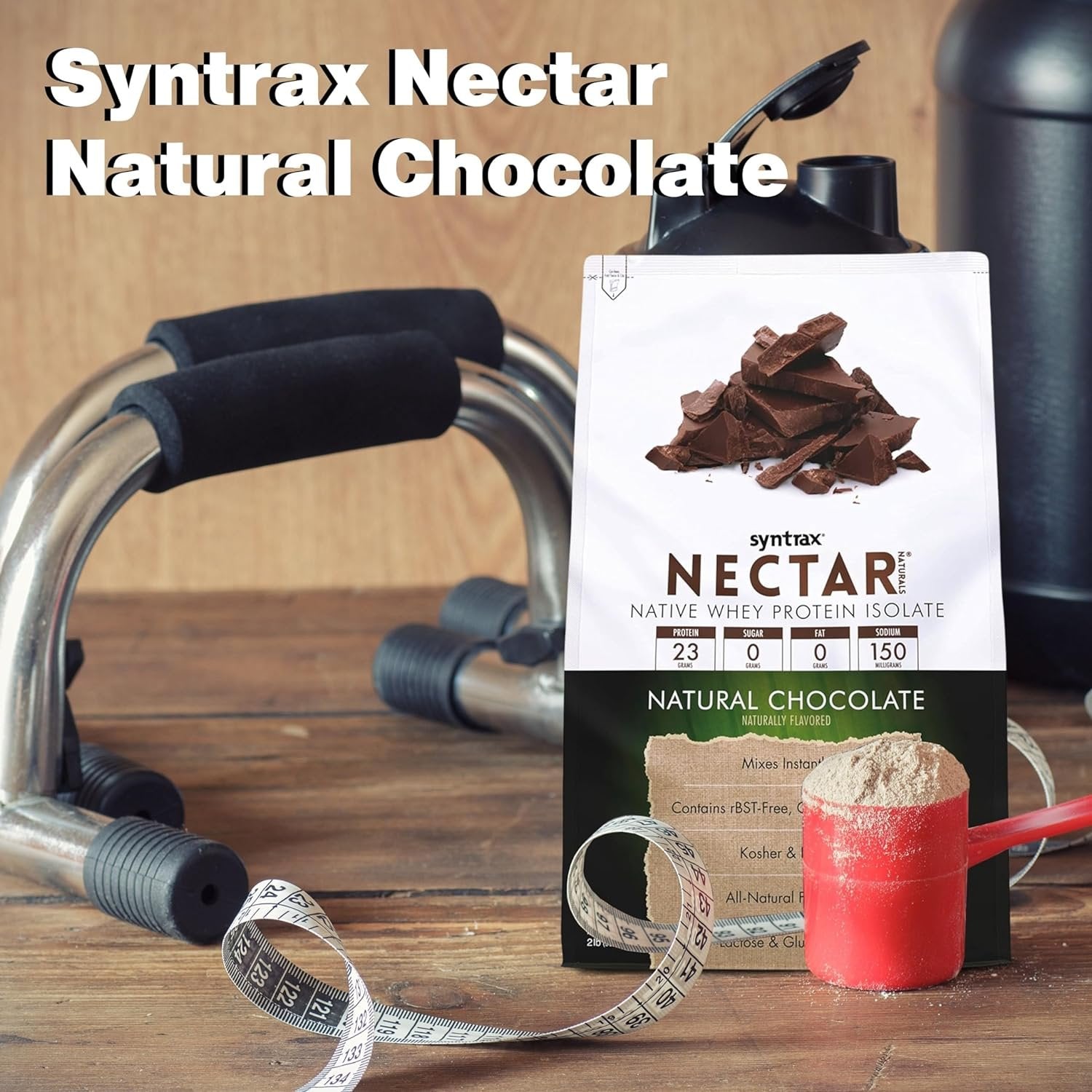 Syntrax Nectar Native Whey Protein Isolate (2lb Bag) - Muscle Support - with Multi-Purpose Keychain