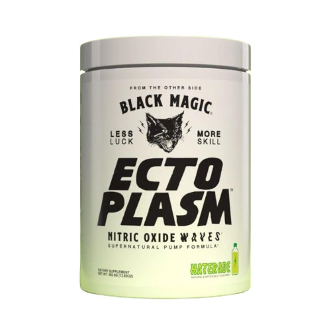 Black Magic Supply Ecto Plasm Nitric Oxide Waves Pre-Workout Powder, Haterade Flavor - 13.85 oz - 20 Scoops Non-Stim Pump Supplement with Multi-Purpose Keychain