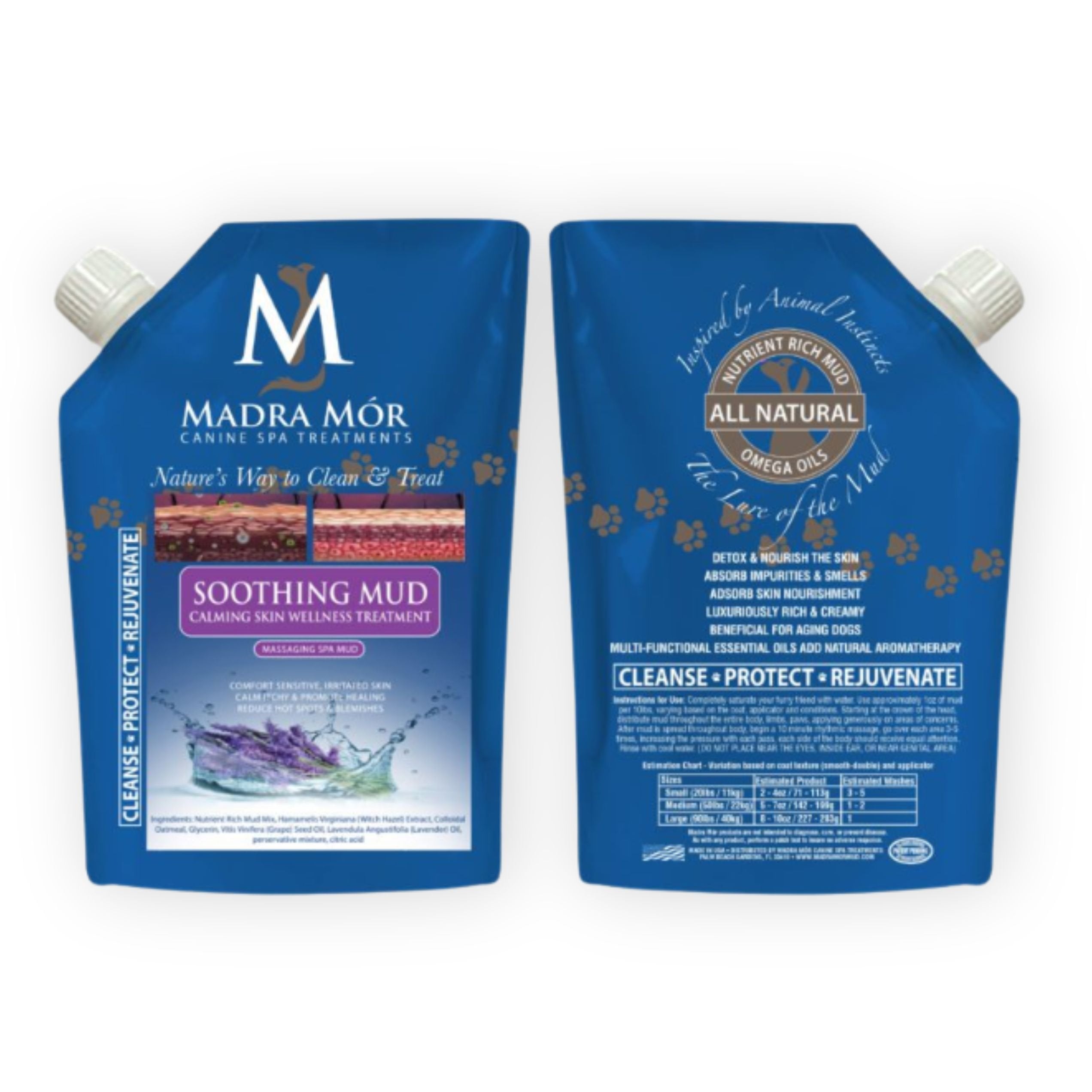 Madra Mor Massaging SPA Mud - Luxurious Dog Skin Wellness Treatment - Cleanse - Protect - Rejuvenate - Soothing Mud - 1 Pack (10oz) - with Multi-Purpose Key Chain