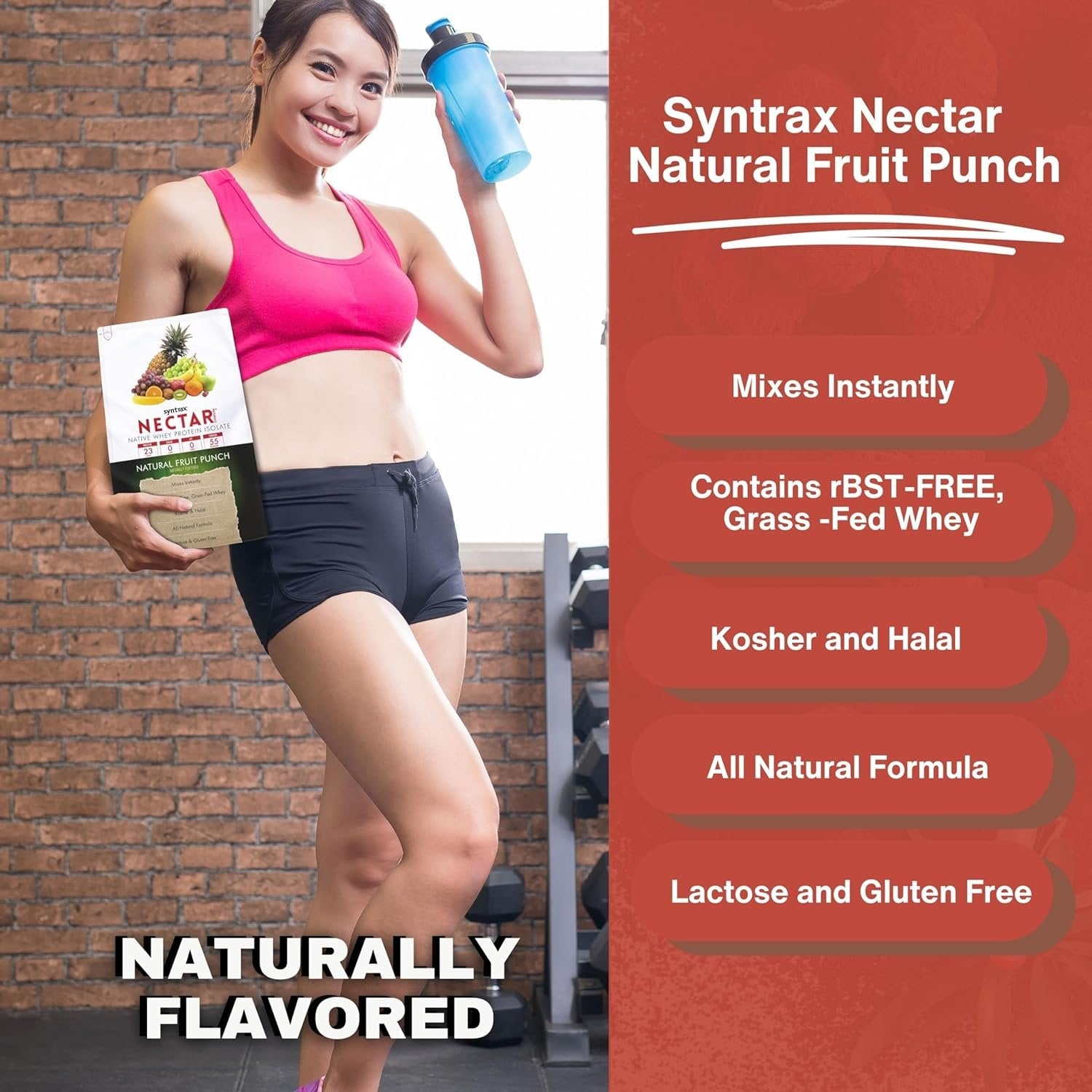 Syntrax Nectar Native Whey Protein Isolate (2lb Bag) - Muscle Support - with Multi-Purpose Keychain