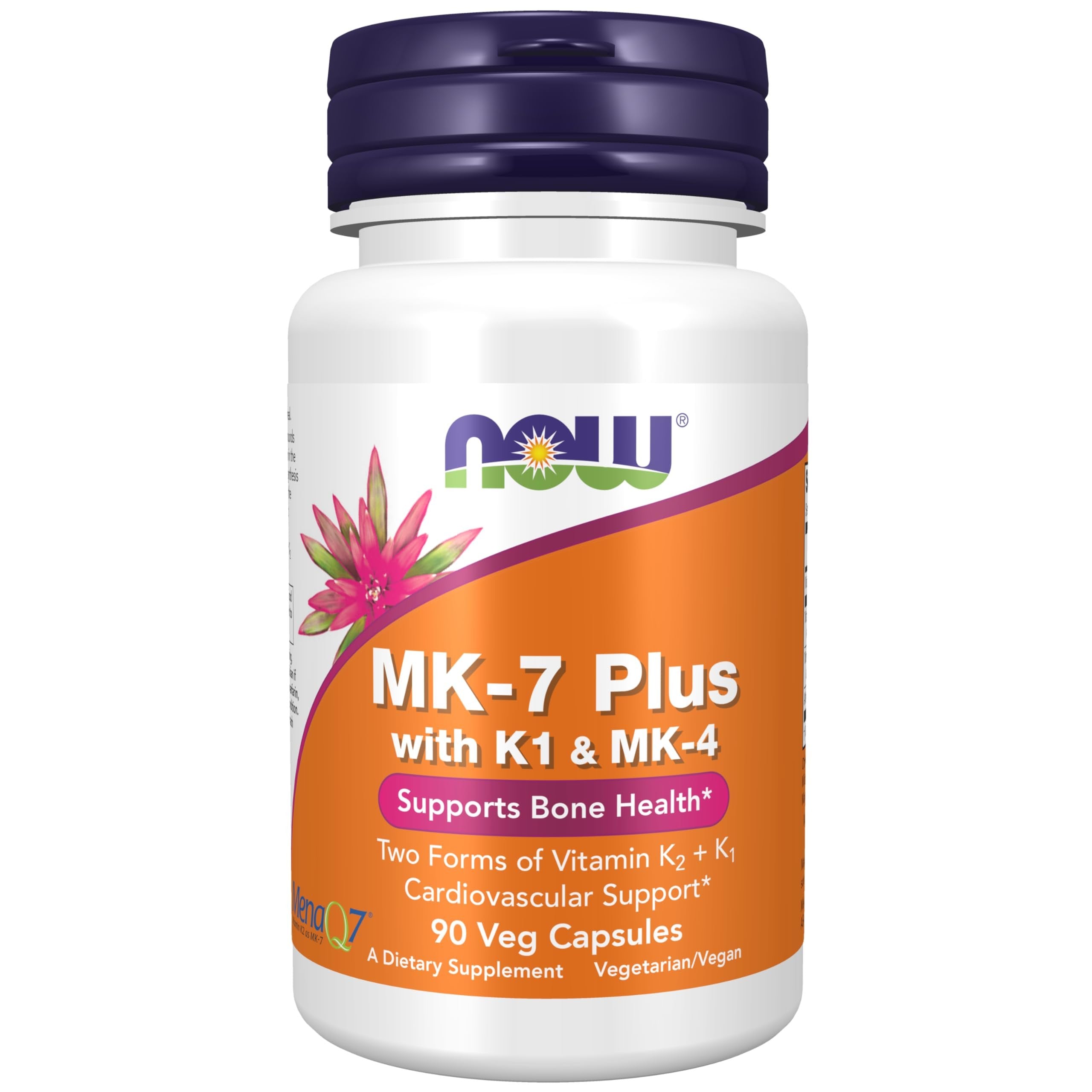 NOW Foods MK-7 Plus with K1 & MK-4 - Supports Bone Health - 90 Veg Capsules - Pack of 1