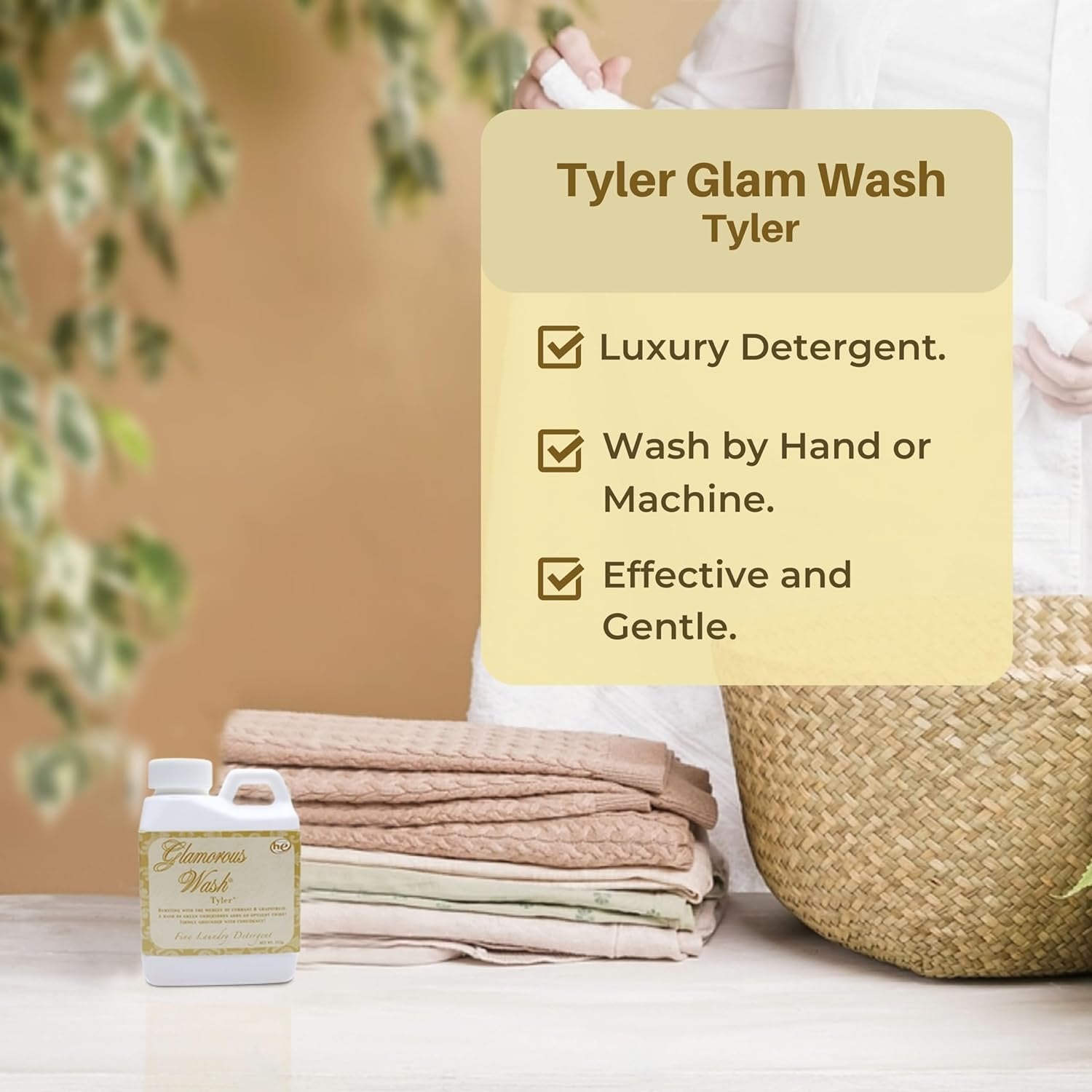 Tyler Candle Company Glamorous Wash Tyler Fine Laundry Liquid Detergent - Hand and Machine Washable - 112g (4oz) - Pack of 1 with Multi-Purpose Keychain