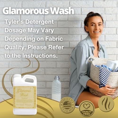 Tyler Candle Company Glamorous Wash Wishlist Scent Fine Laundry Liquid Detergent - Hand and Machine-Washable - 907g (32 fl oz) - Pack of 1 with Multi-Purpose Keychain