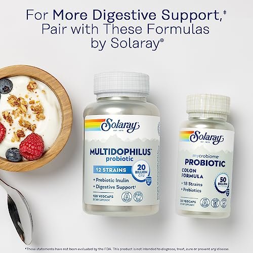 SOLARAY Super Digestaway Digestive Enzymes - Pancreatin, Papain, Ginger, Pepsin, Betaine HCl, Aloe Vera, and More - Digestion & Nutrient Absorption Support - Lab Verified - 90 VegCaps