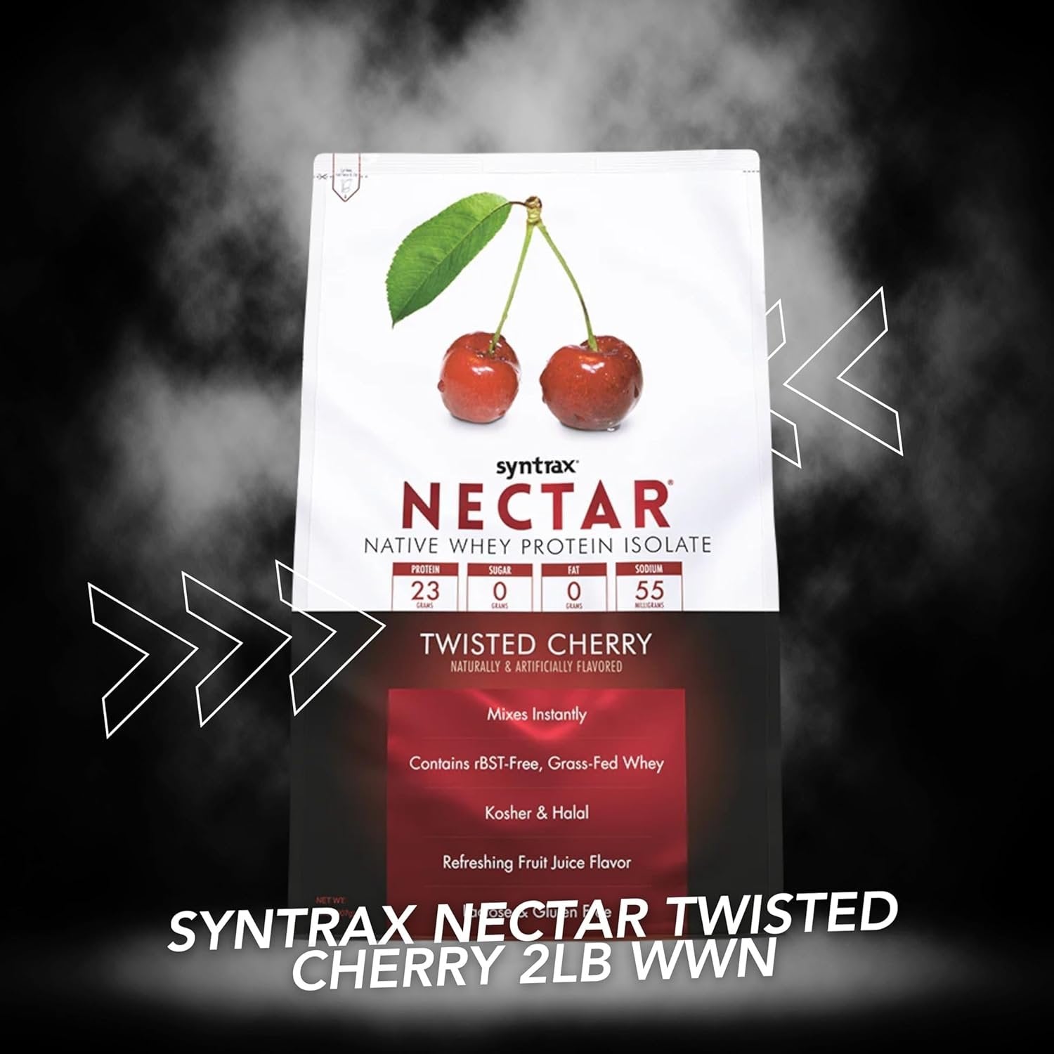 Syntrax Nectar Native Whey Protein Isolate (2lb Bag) - Muscle Support - with Multi-Purpose Keychain