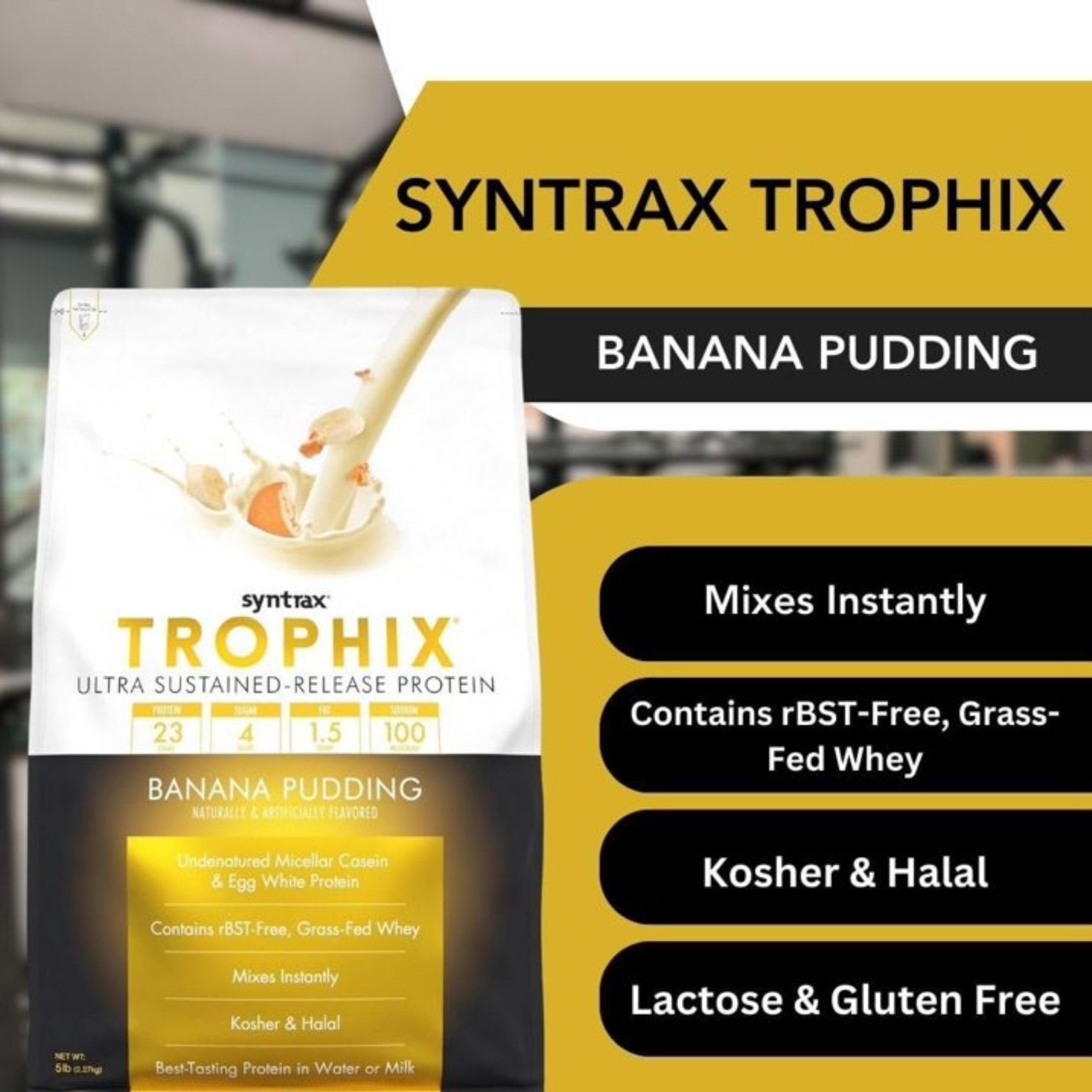 Syntrax Trophix Ultra Sustained-Release Protein Powder - Kosher & Halal - Muscle Support - 5lb