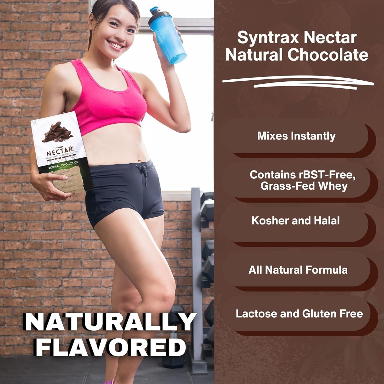 Syntrax Nectar Native Whey Protein Isolate (2lb Bag) - Muscle Support - with Multi-Purpose Keychain