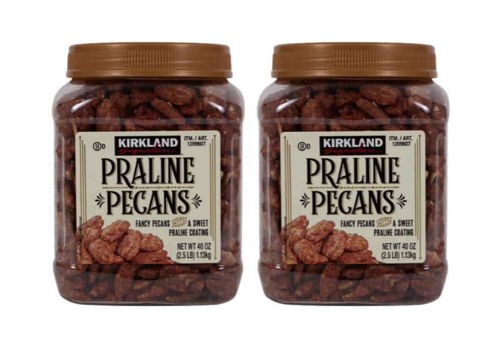 Kirkland Signature Sweet Praline Pecans, 2.5lb - Nut Snack - 2 Pack with Keychain